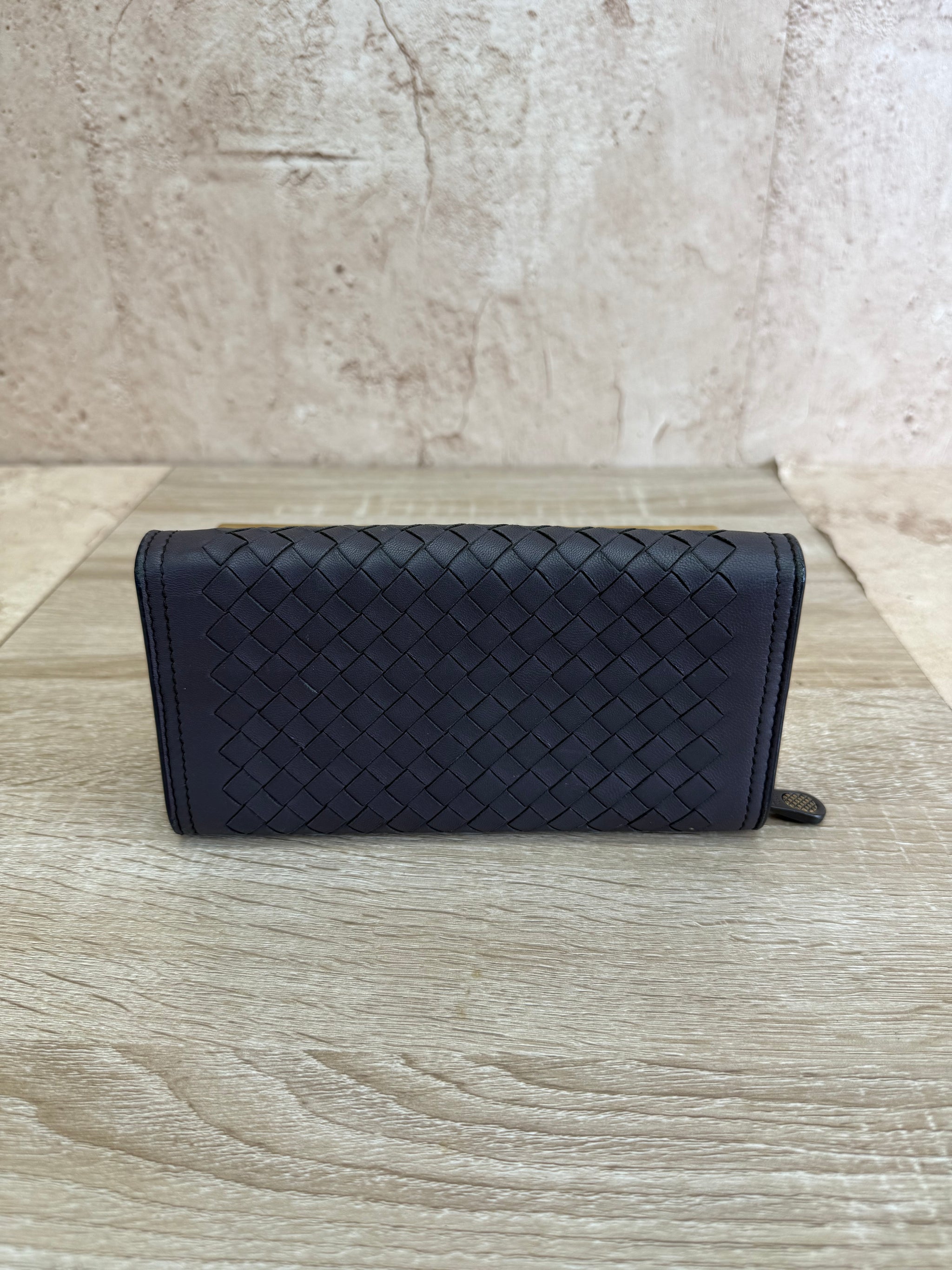 Bottega Veneta Brown Leather Long Wallet