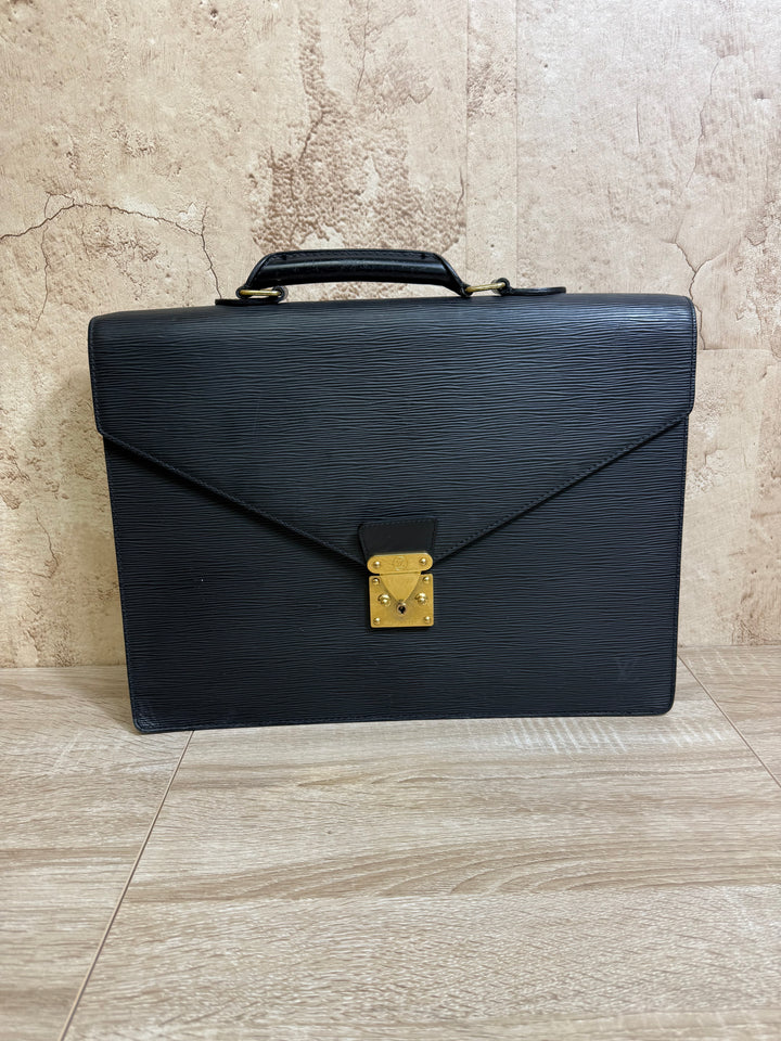 Louis Vuitton Black Epi Business Bag