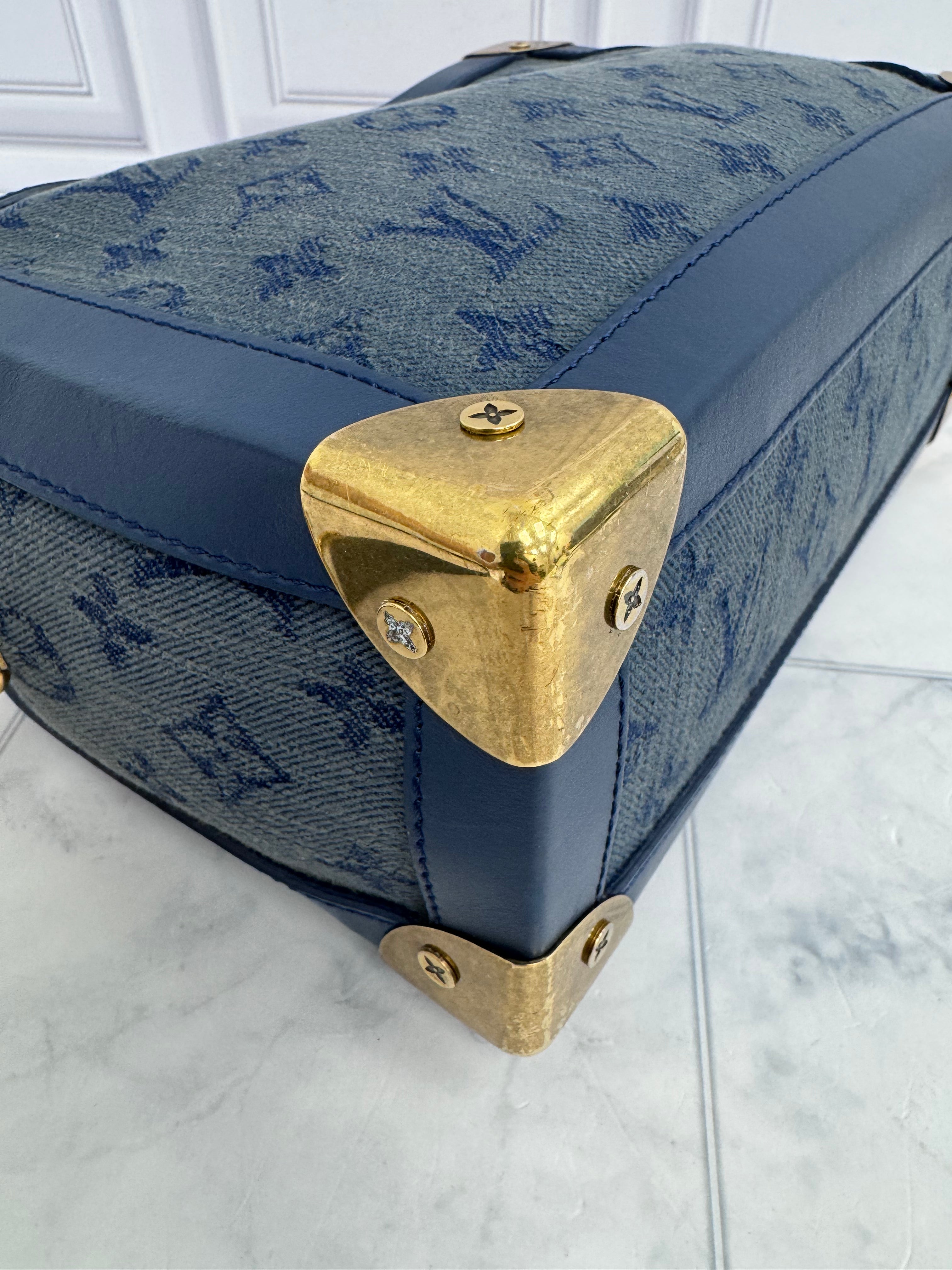 Louis Vuitton Blue Denim Monogram Soft Trunk