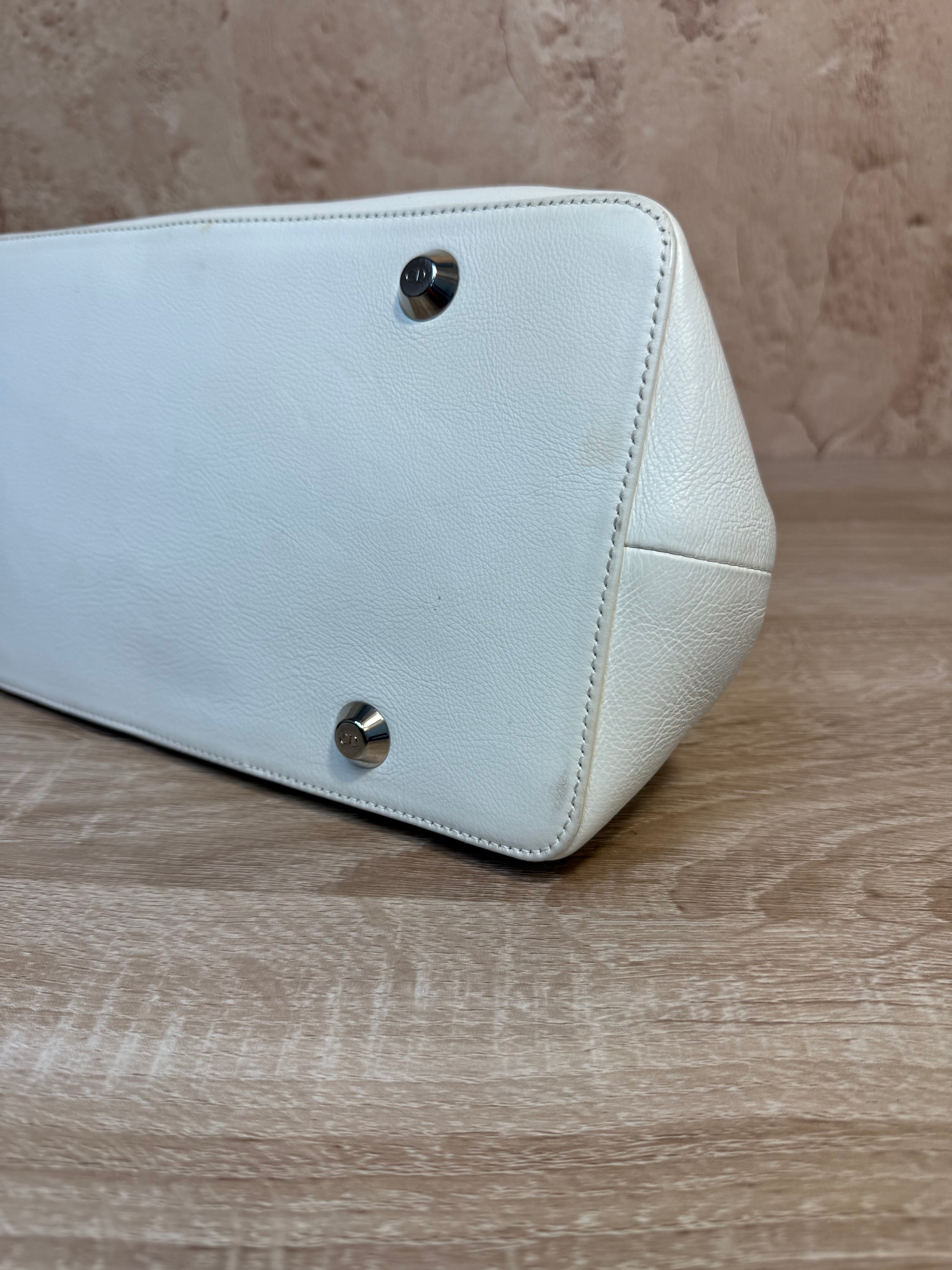 Christian Dior Ivory Leather Flight Shoulder Bag