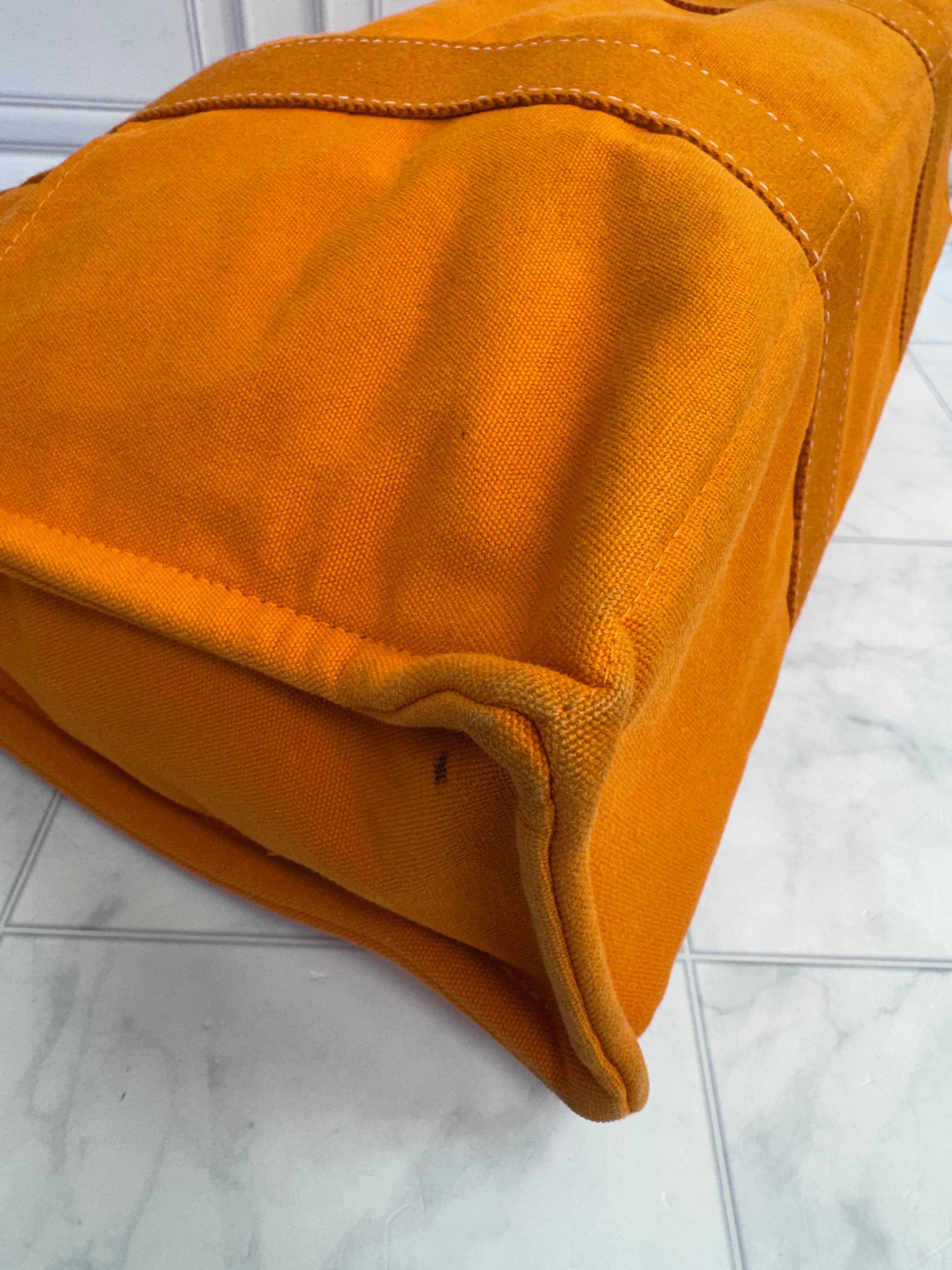 Hermes Orange Toile Canvas Fourre Tout Tote Bag MM
