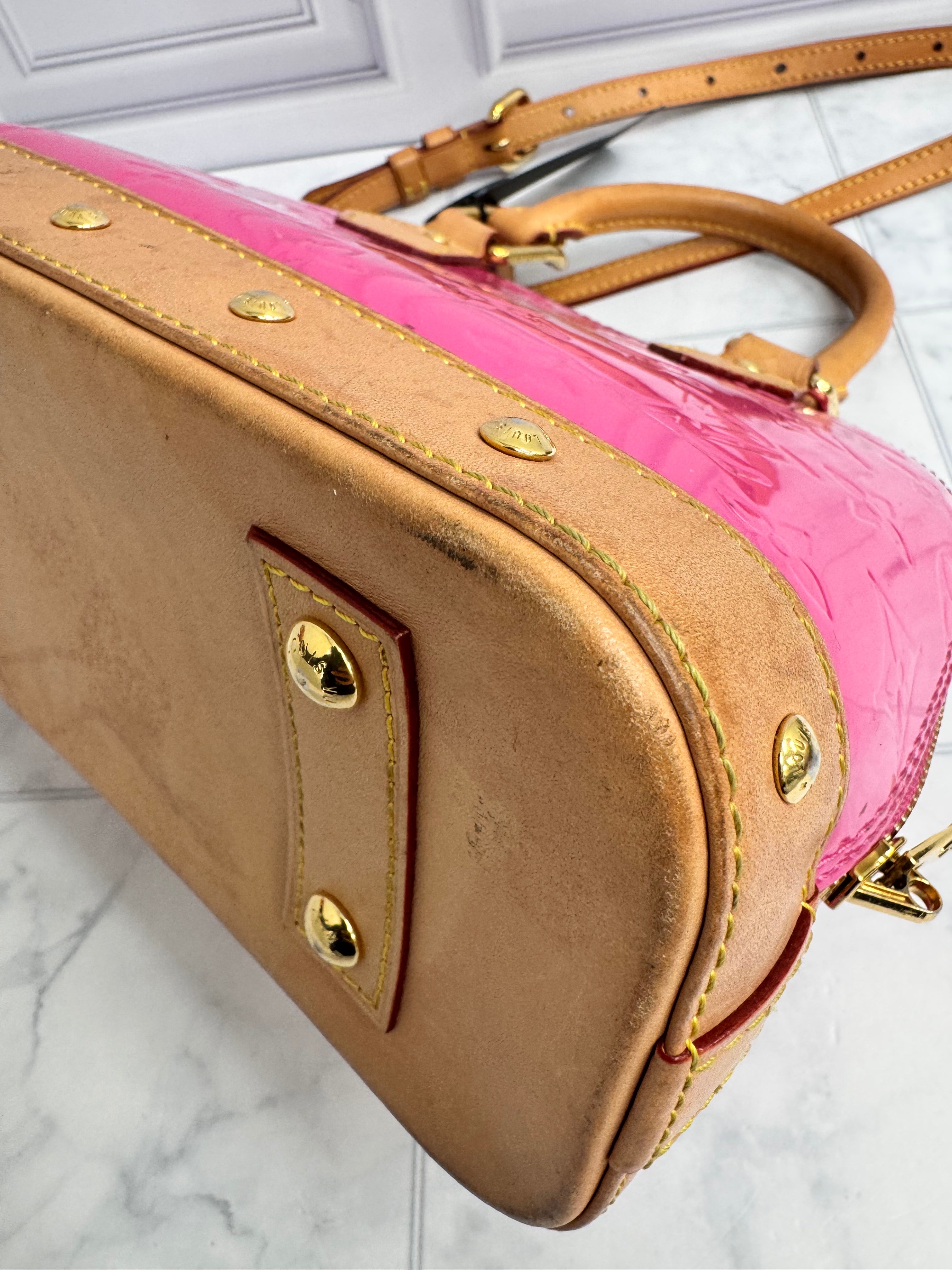 Louis Vuitton Pink Monogram Vernis Alma Handbag BB