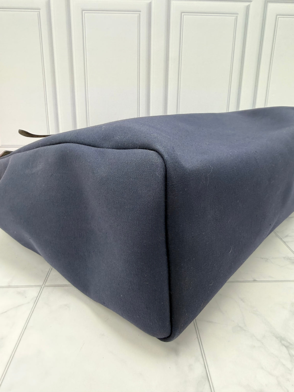 Hermes Navy Toile & Leather Herbag Cabas MM