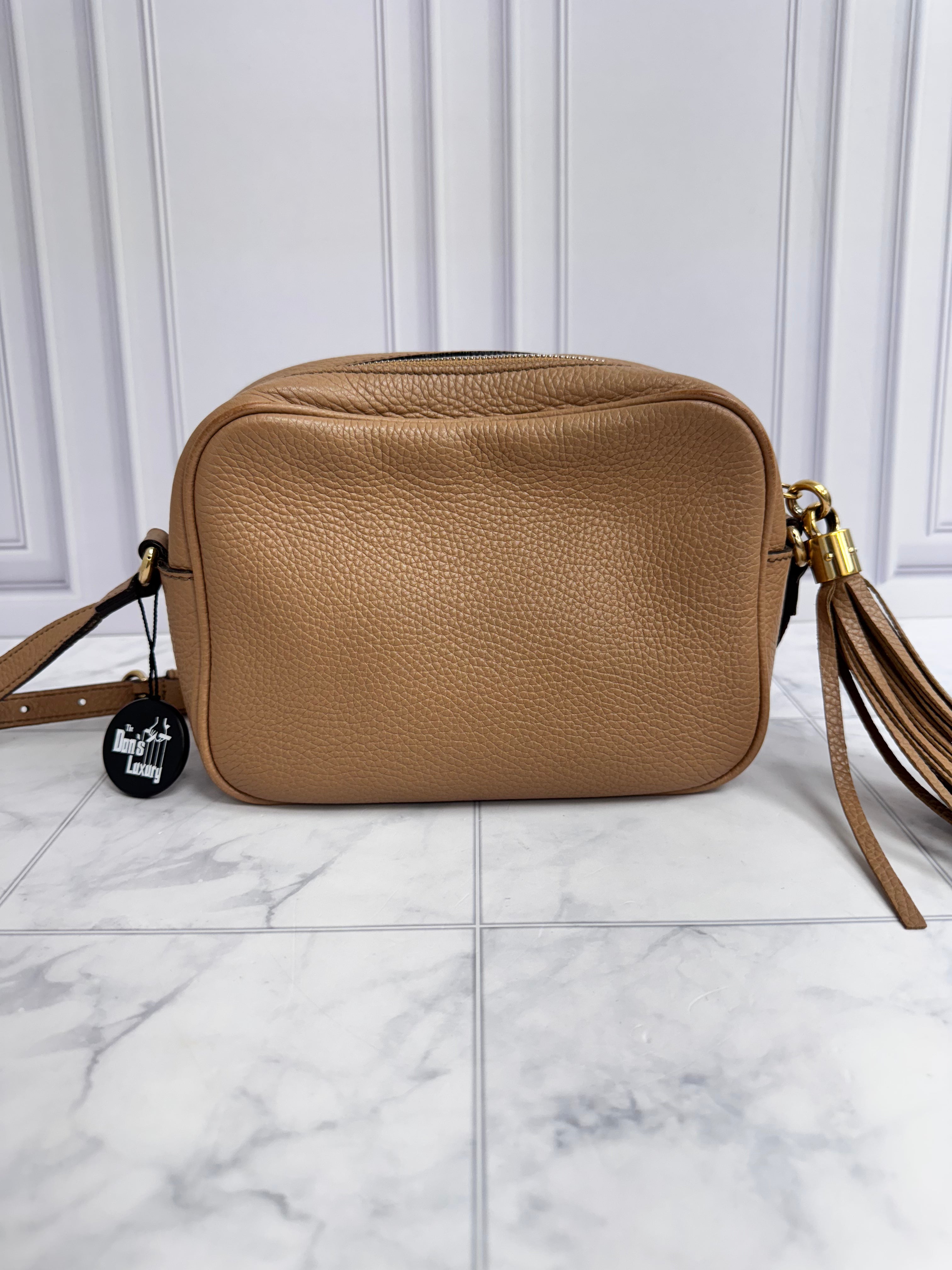 Gucci Brown Pebbled Calfskin Soho Crossbody Bag