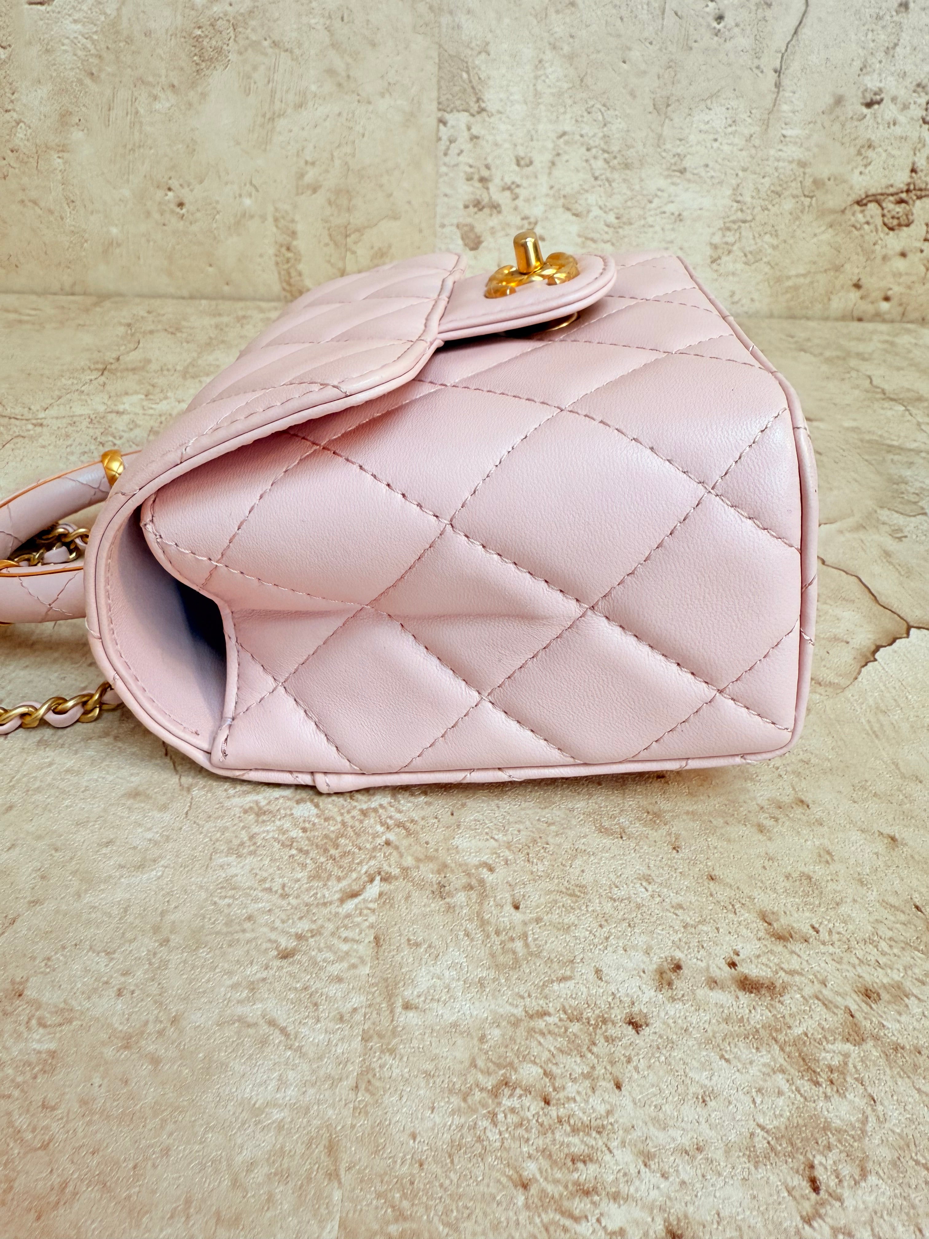 Chanel Pink Mini Square Top Handle Bag