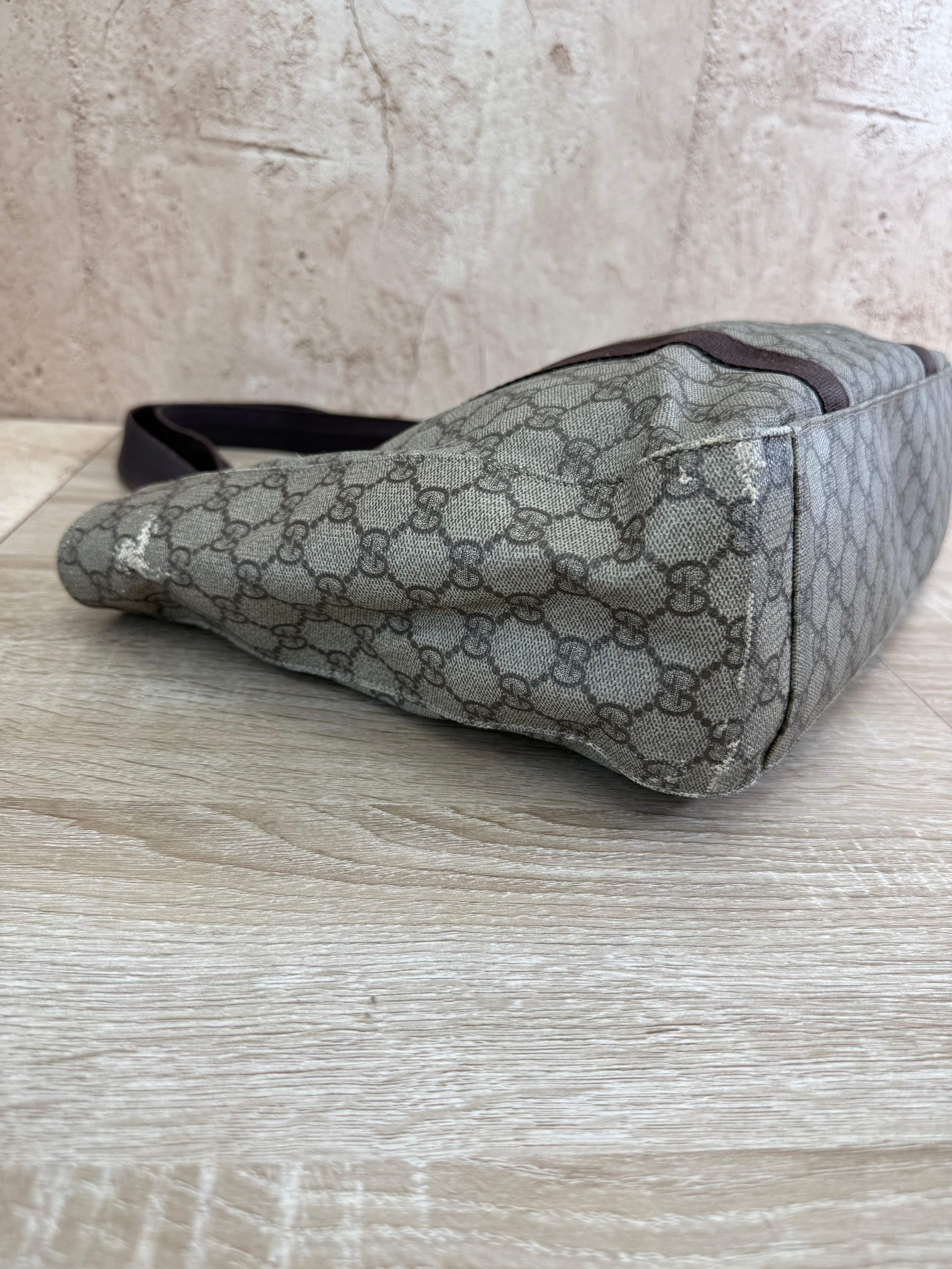 Gucci GG Supreme Brown Coated Canvas Tote Bag