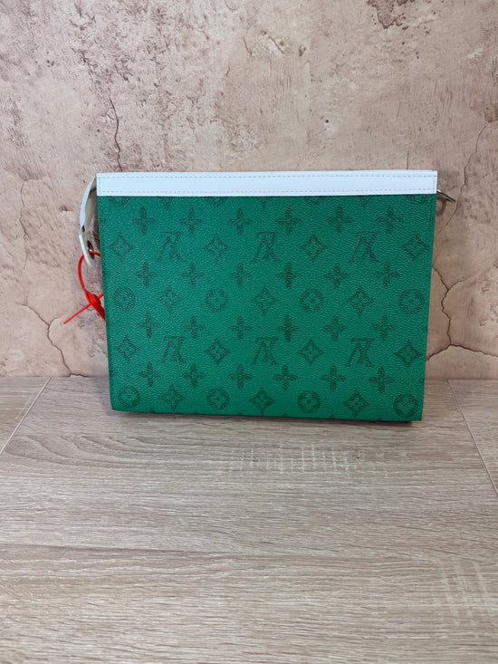 LIKE NEW Louis Vuitton Limited Edition Green Monogram Pochette Voyage MM