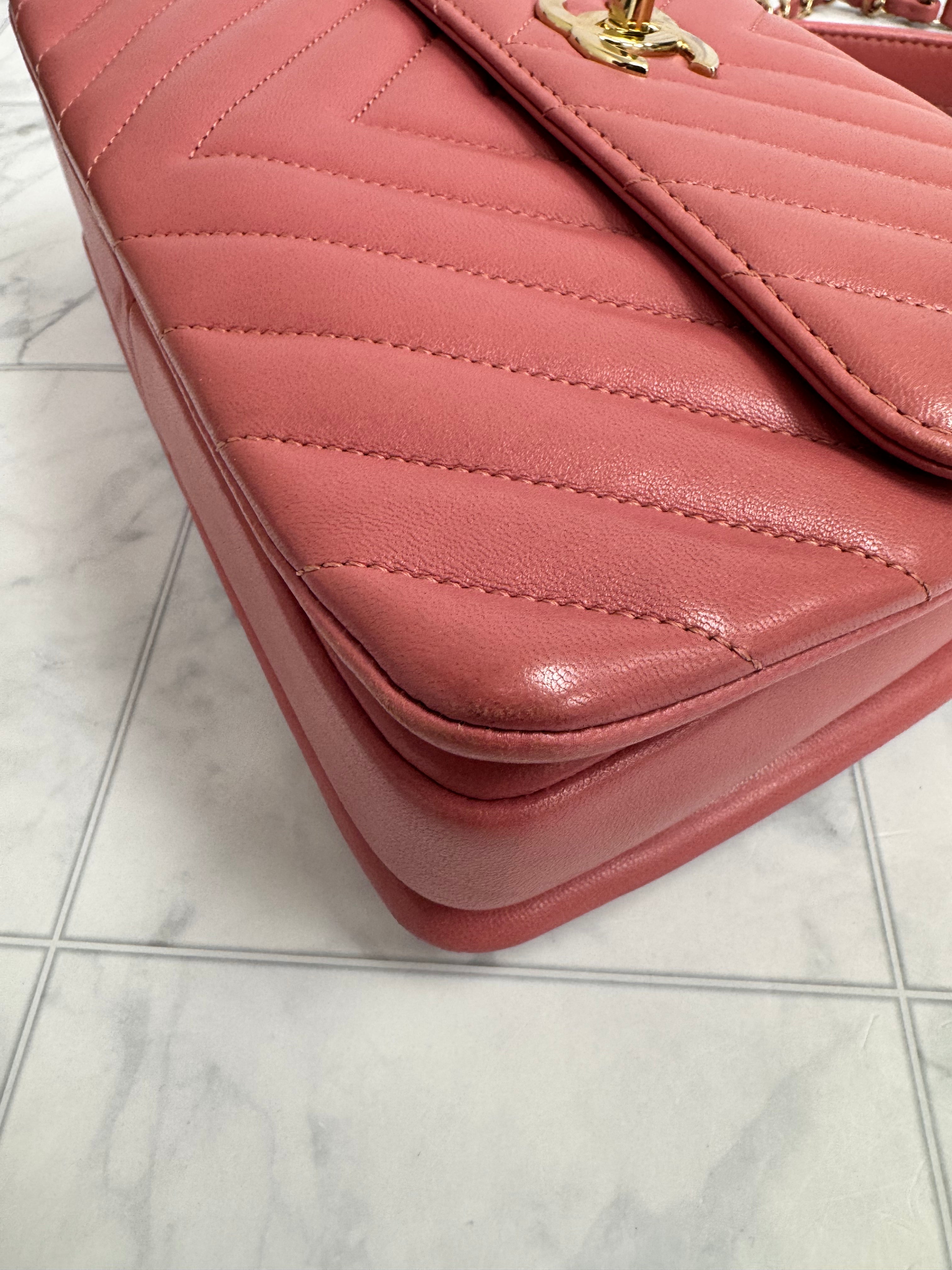*DONS DROP* Chanel Pink Quilted Lambskin Leather Trendy CC Small Top Handle Bag