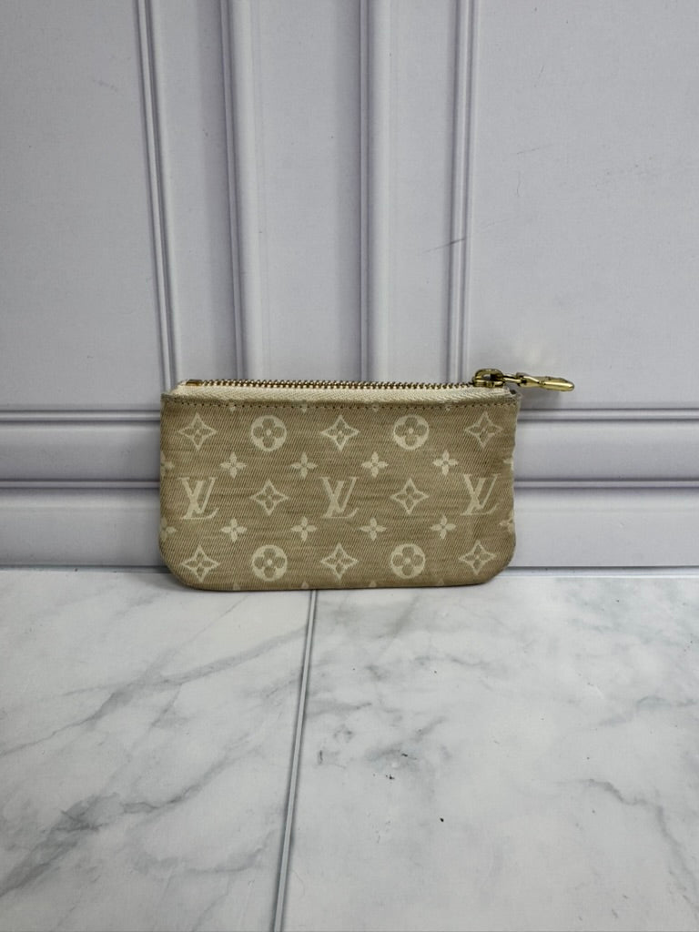 Louis Vuitton Beige Mini Lin Canvas Key Cles