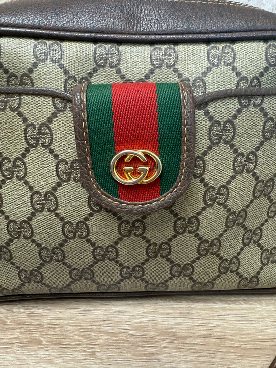 Gucci Vintage Coated Canvas Sherry Line Crossbody Bag