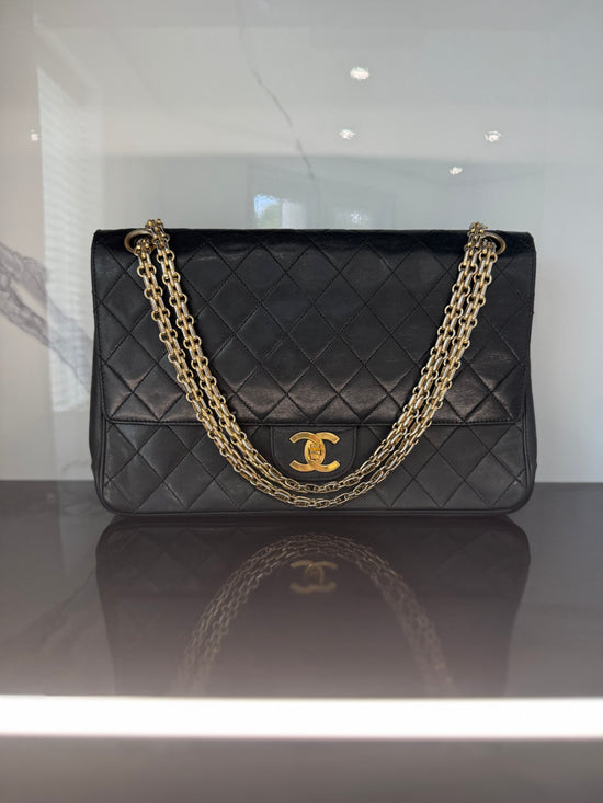 Chanel Black Quilted Calfskin Bijoux Double Flap Bag