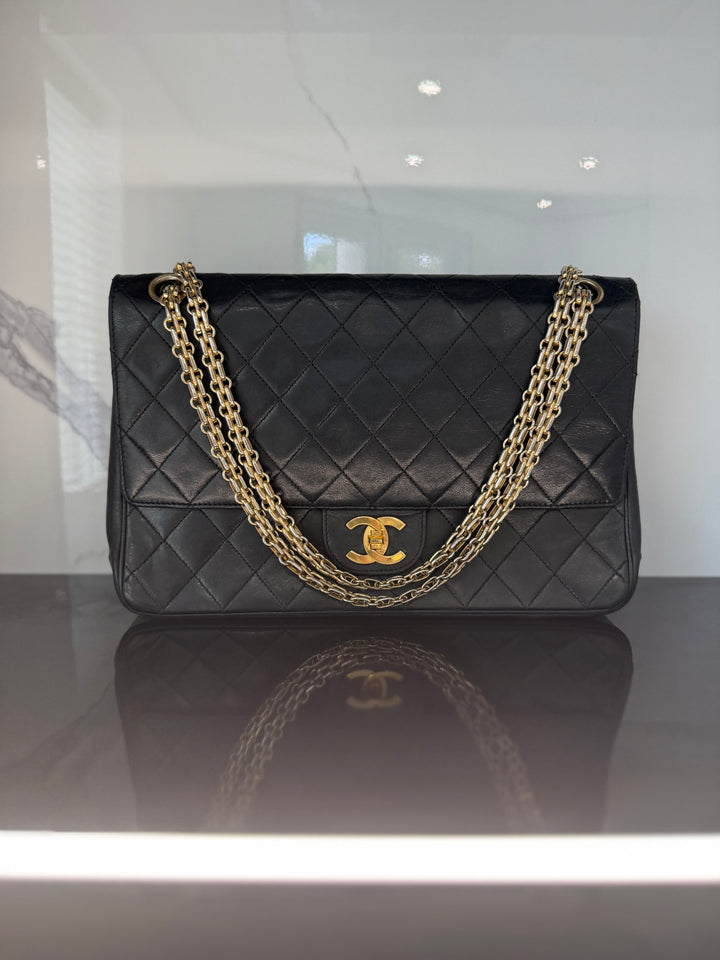 Chanel Black Quilted Calfskin Bijoux Double Flap Bag