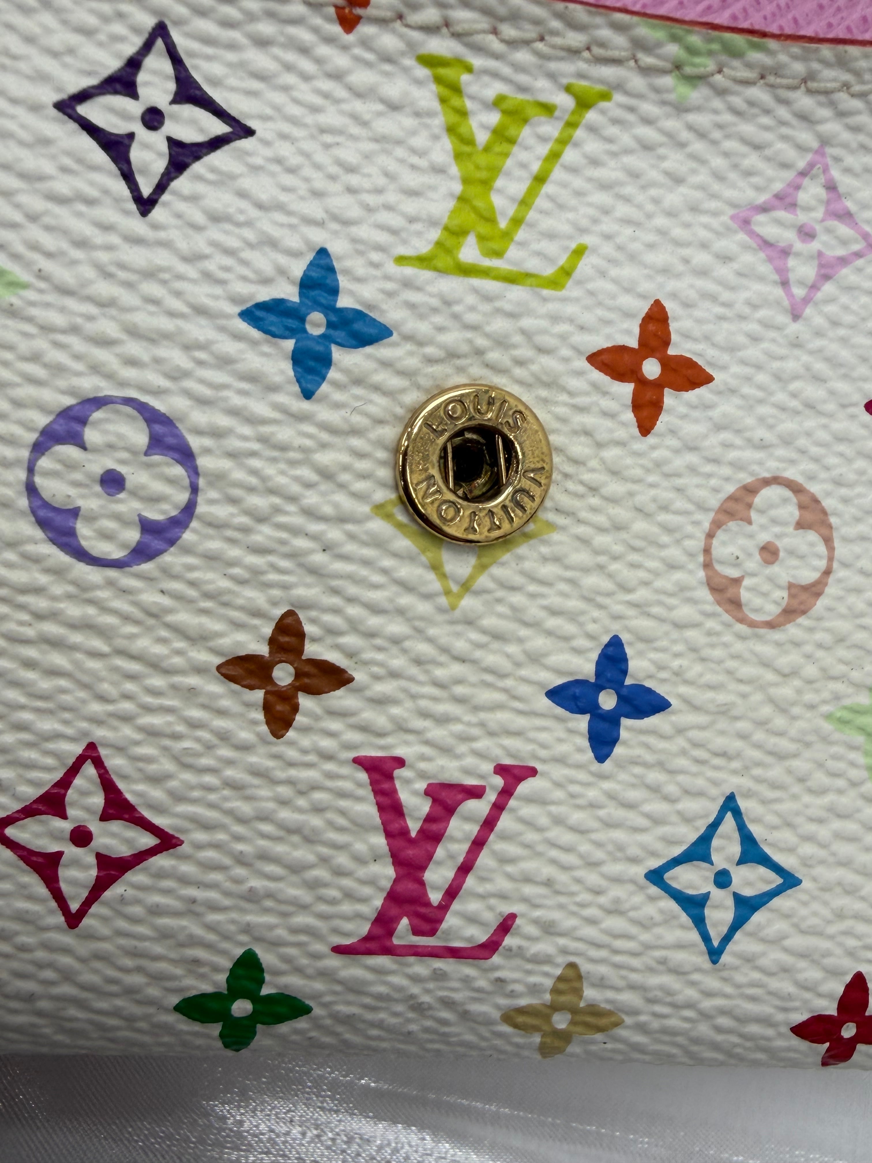 Louis Vuitton White Multicolore & Pink Monogram  Card Case