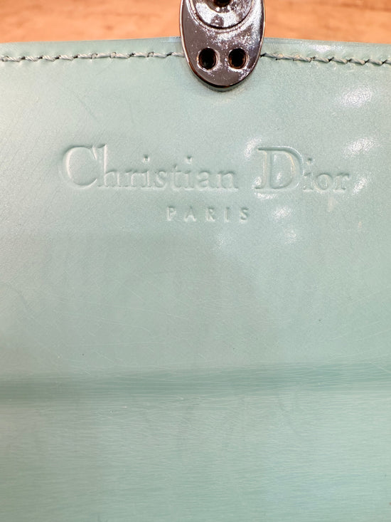 Christian Dior Turquoise Patent Leather Long Wallet