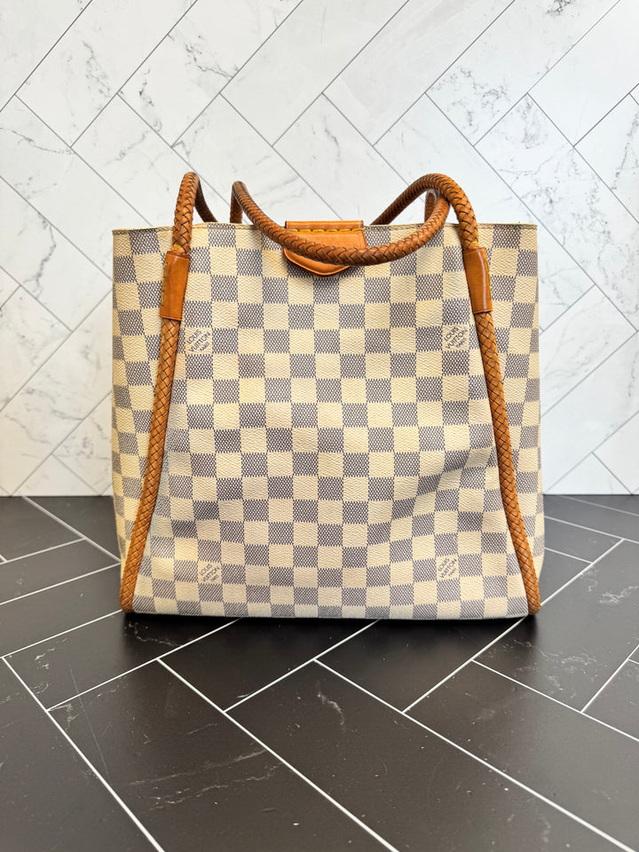 Louis Vuitton Damier Azur Propriano Braided Tote Shoulder Bag