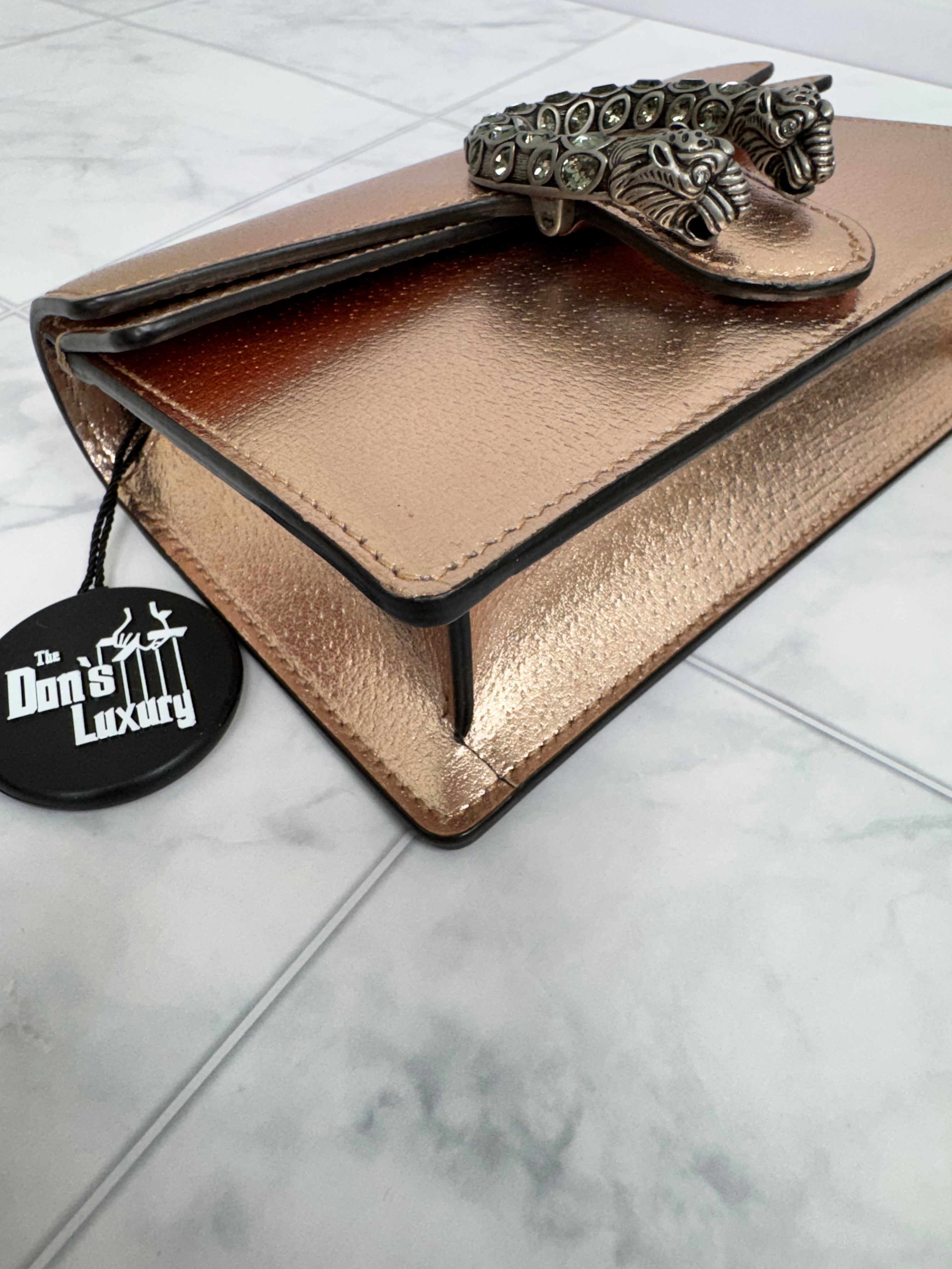 *DONS DROP* BRAND NEW- Gucci Metallic Rose Gold Super Mini Dionysus Chain Bag