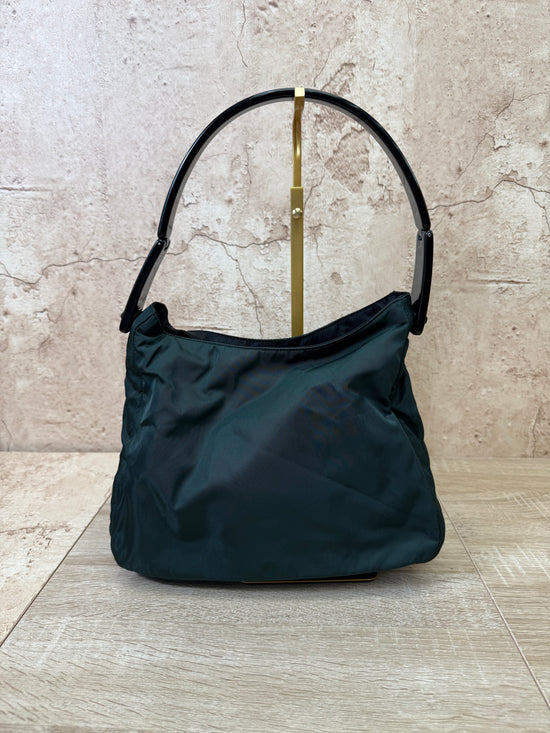 Prada Dark Green Nylon Shoulder Bag