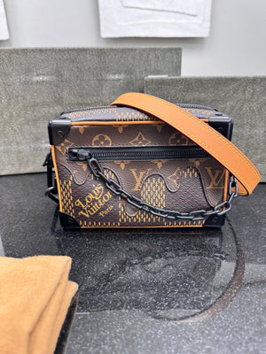 LIKE NEW - Louis Vuitton x Nigo Giant Damier Ebene Monogram Drip Mini Soft Trunk
