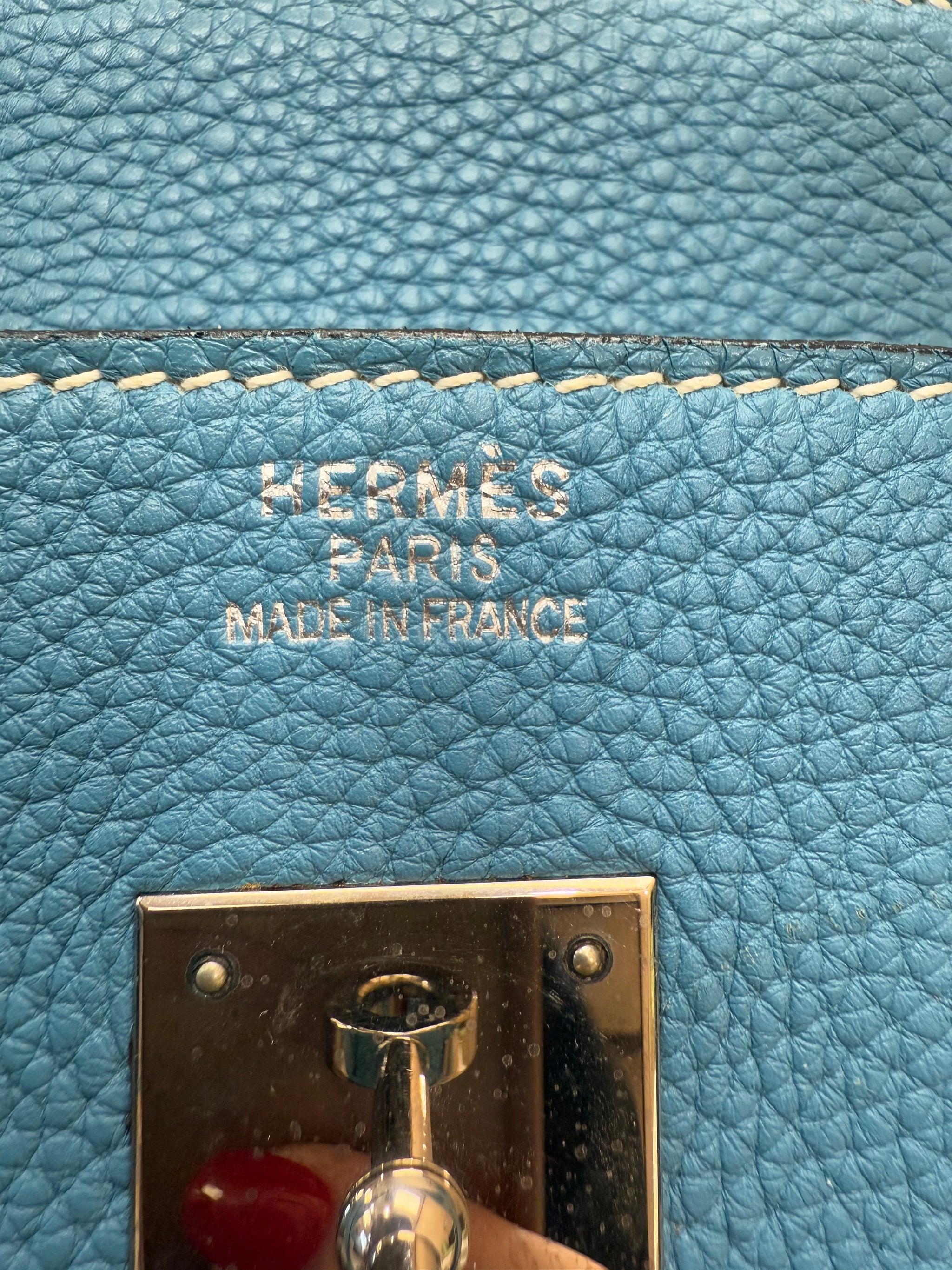 Hermes Blue Jean Togo Leather Birkin 35 with Palladium Hardware