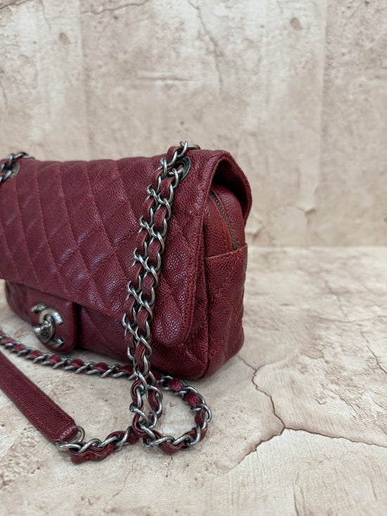 Chanel Burgundy Caviar Leather Flap Bag