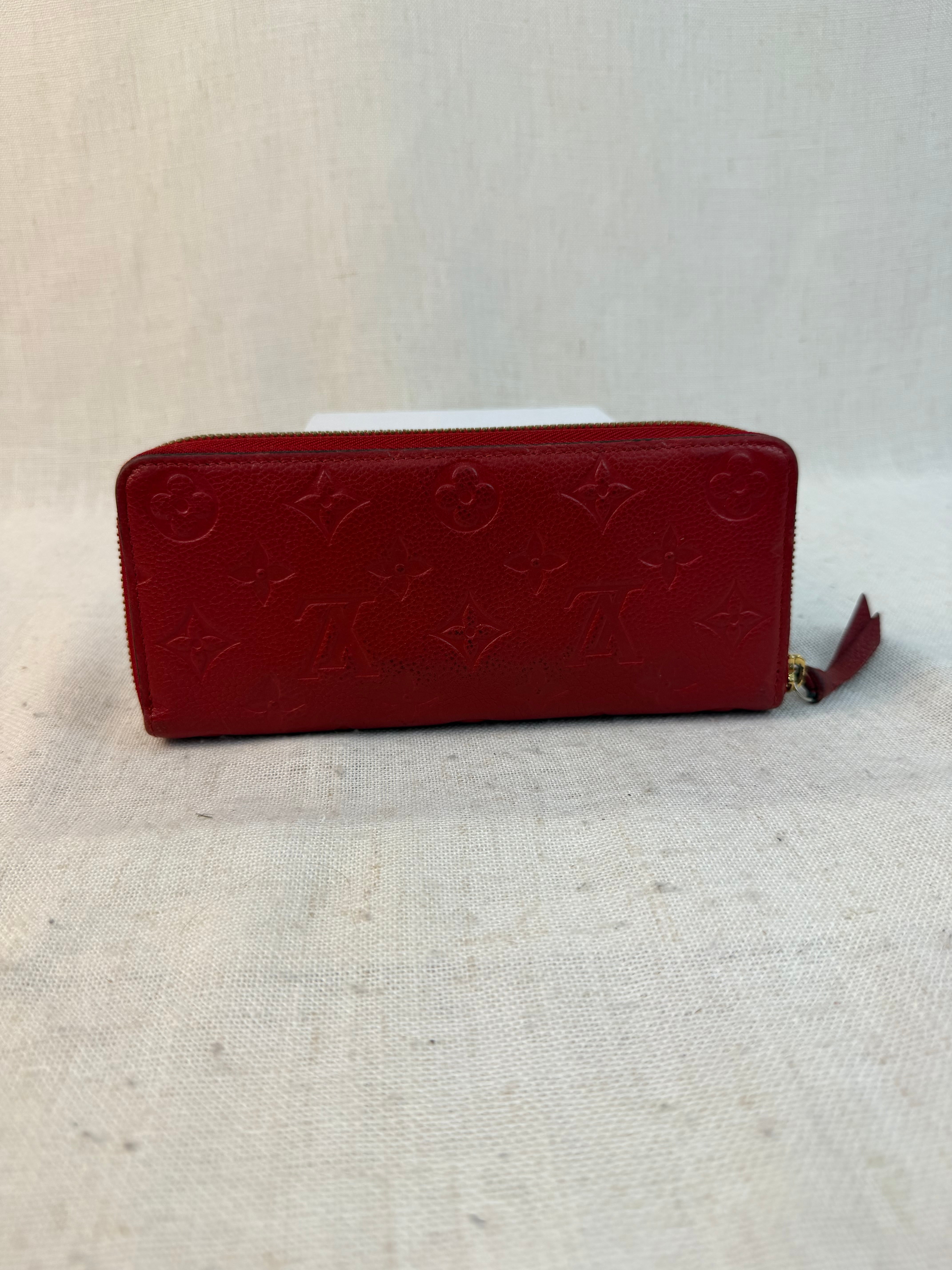Louis Vuitton Empreinte Red Clemence Zippy Wallet