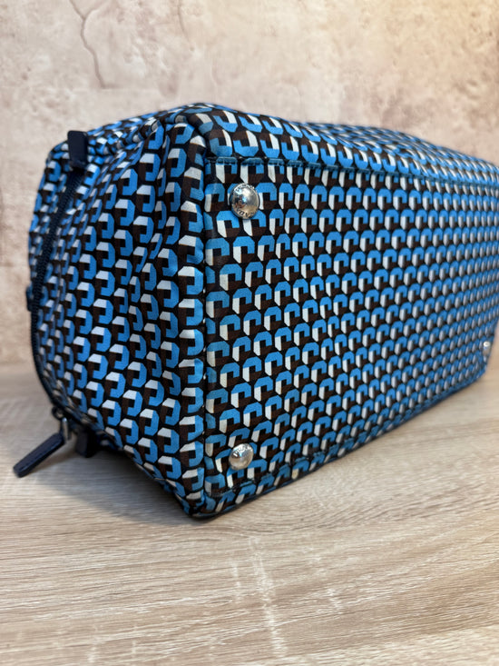 Prada Blue Tessuto Nylon Boston Bag