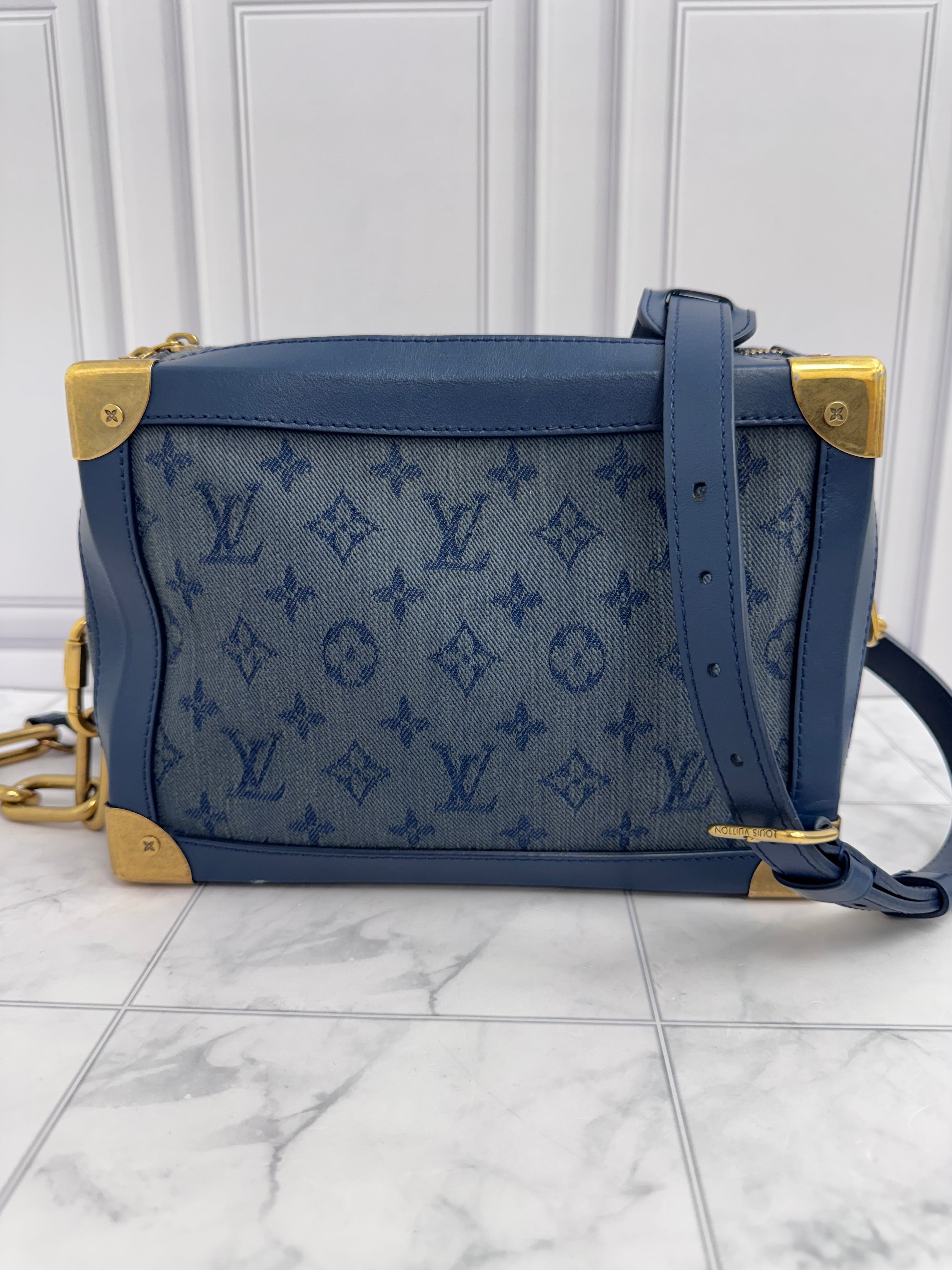 Louis Vuitton Blue Denim Monogram Soft Trunk