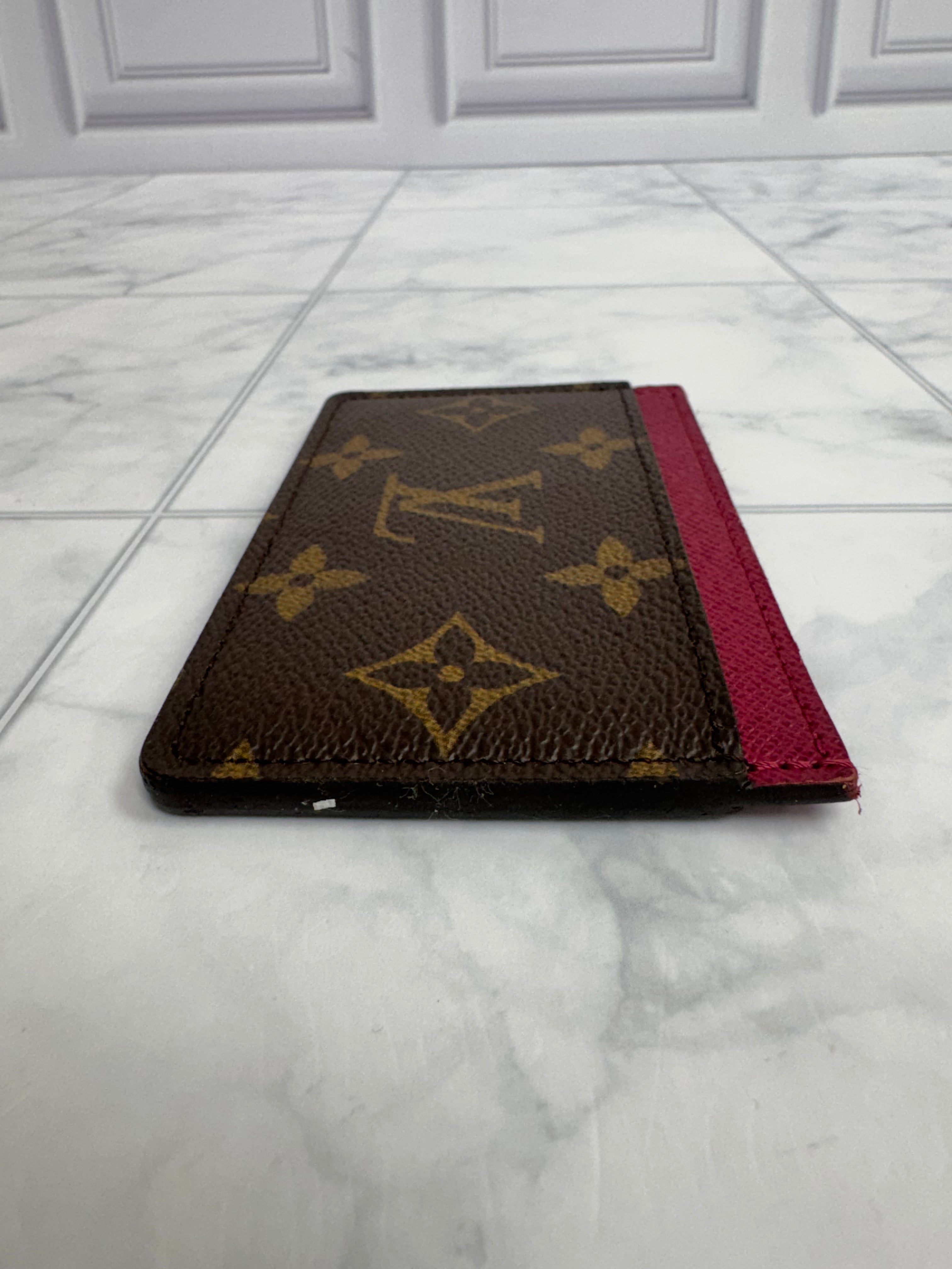 Louis Vuitton Monogram And Fuchsia Card Case