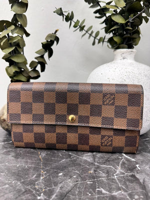 Louis Vuitton Damier Ebene Sarah Long Wallet