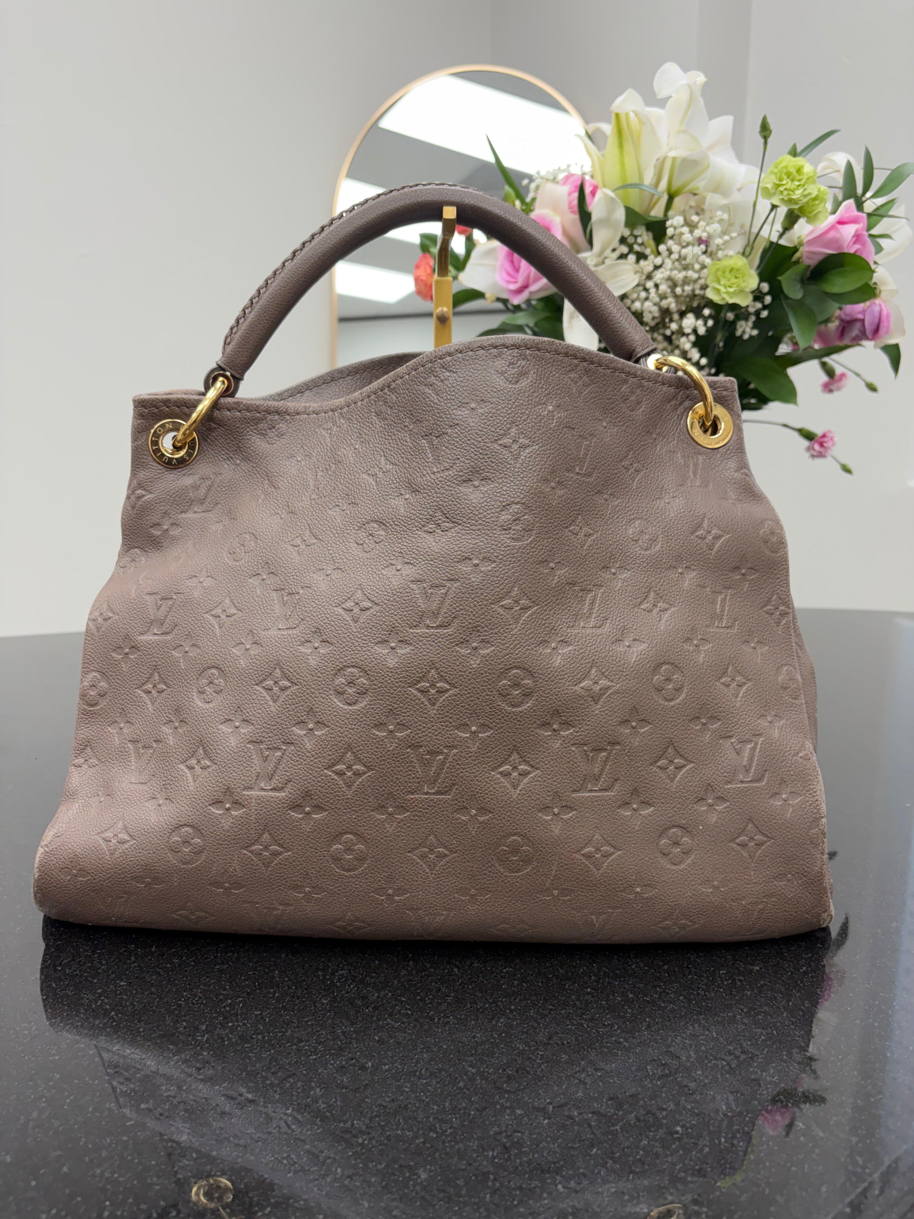 Louis Vuitton Taupe Monogram Empreinte Leather Artsy Handbag