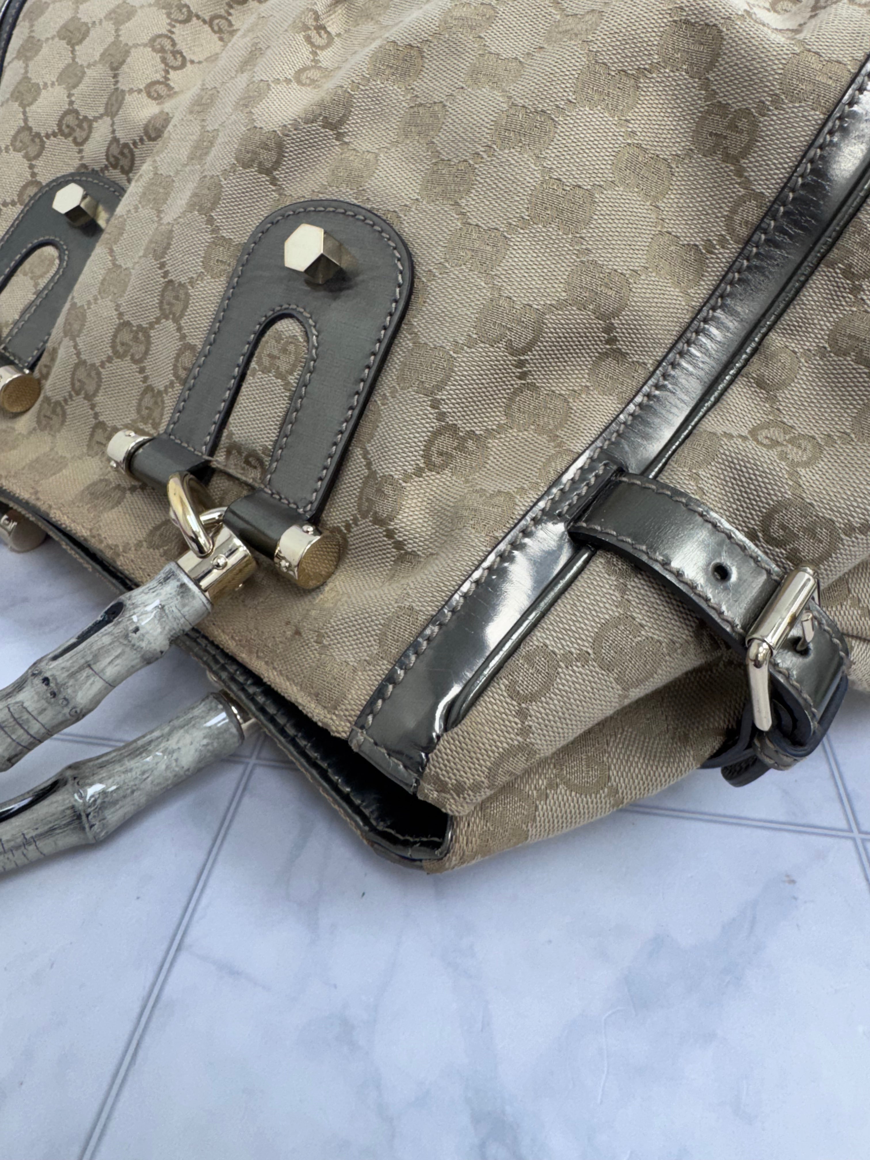 Gucci GG Canvas Pop Bamboo Large Tote Bag