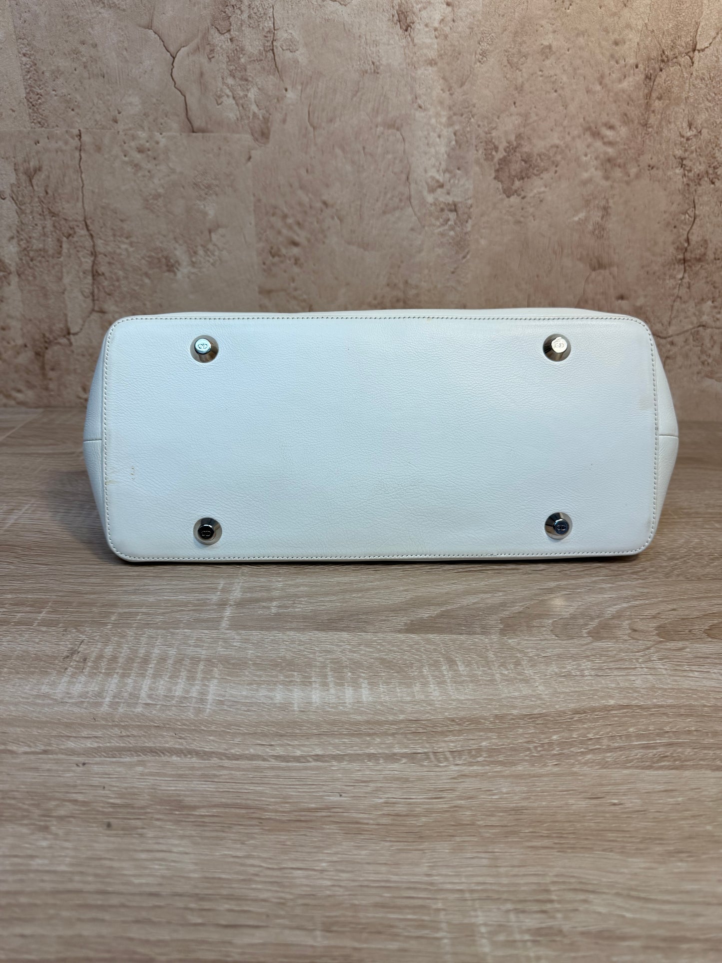 Christian Dior Ivory Leather Flight Shoulder Bag