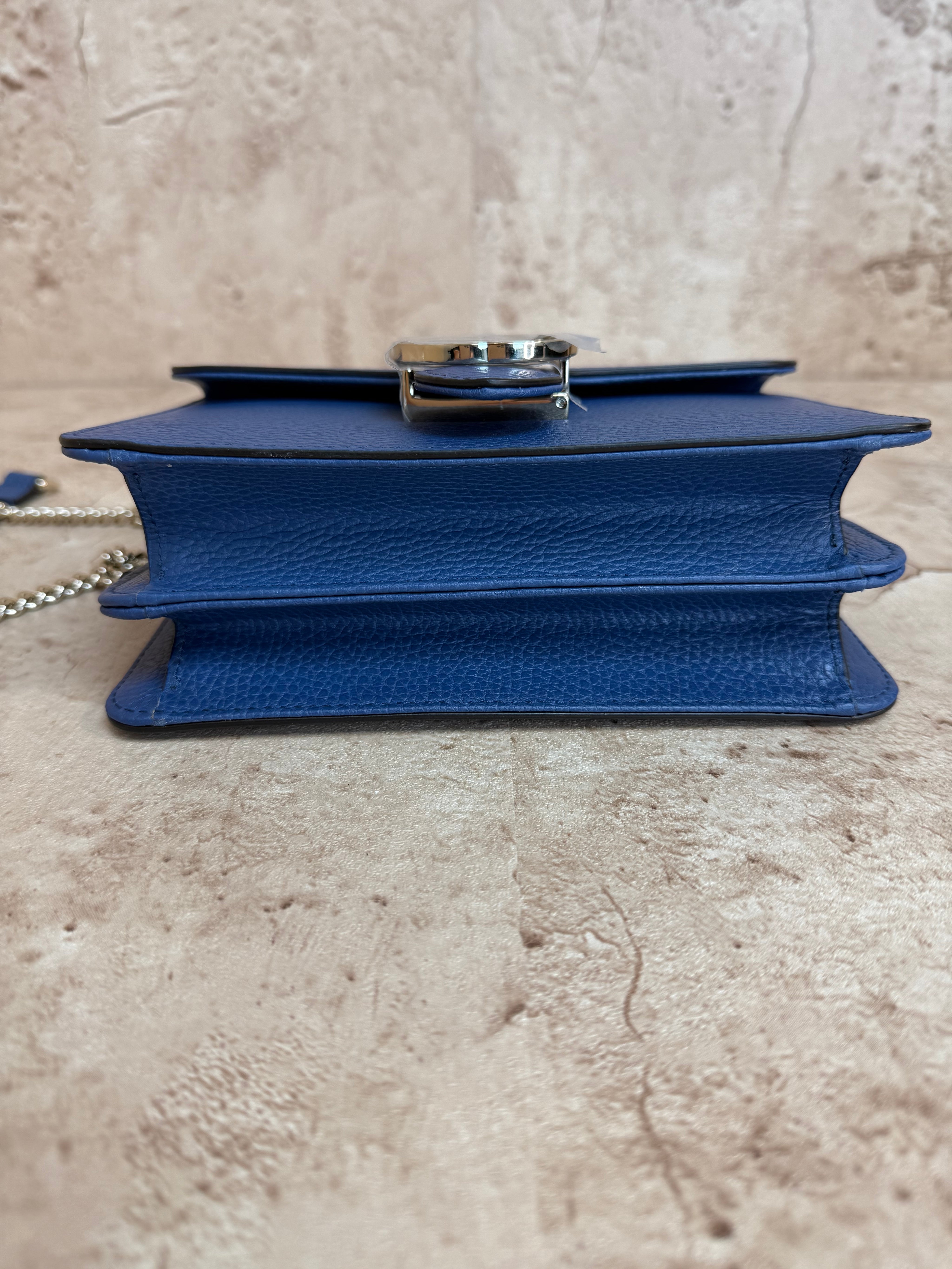 BRAND NEW- Gucci Interlocking G Blue Leather Crossbody Bag