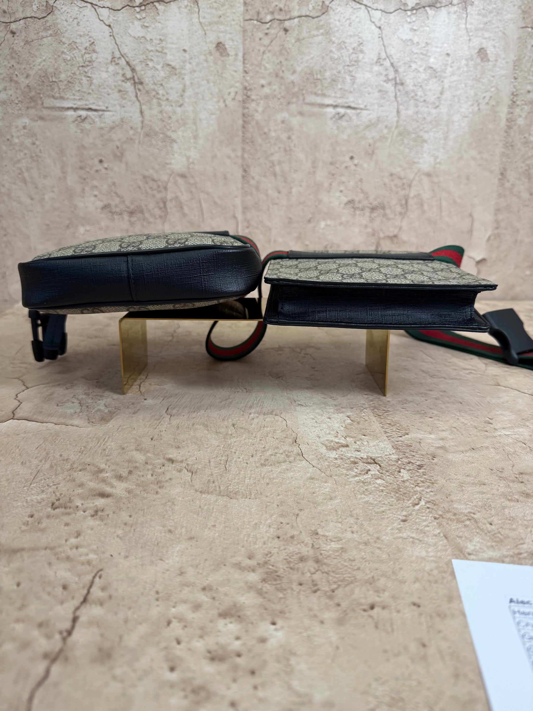 Gucci GG Canvas Supreme Web Double Belt Bag