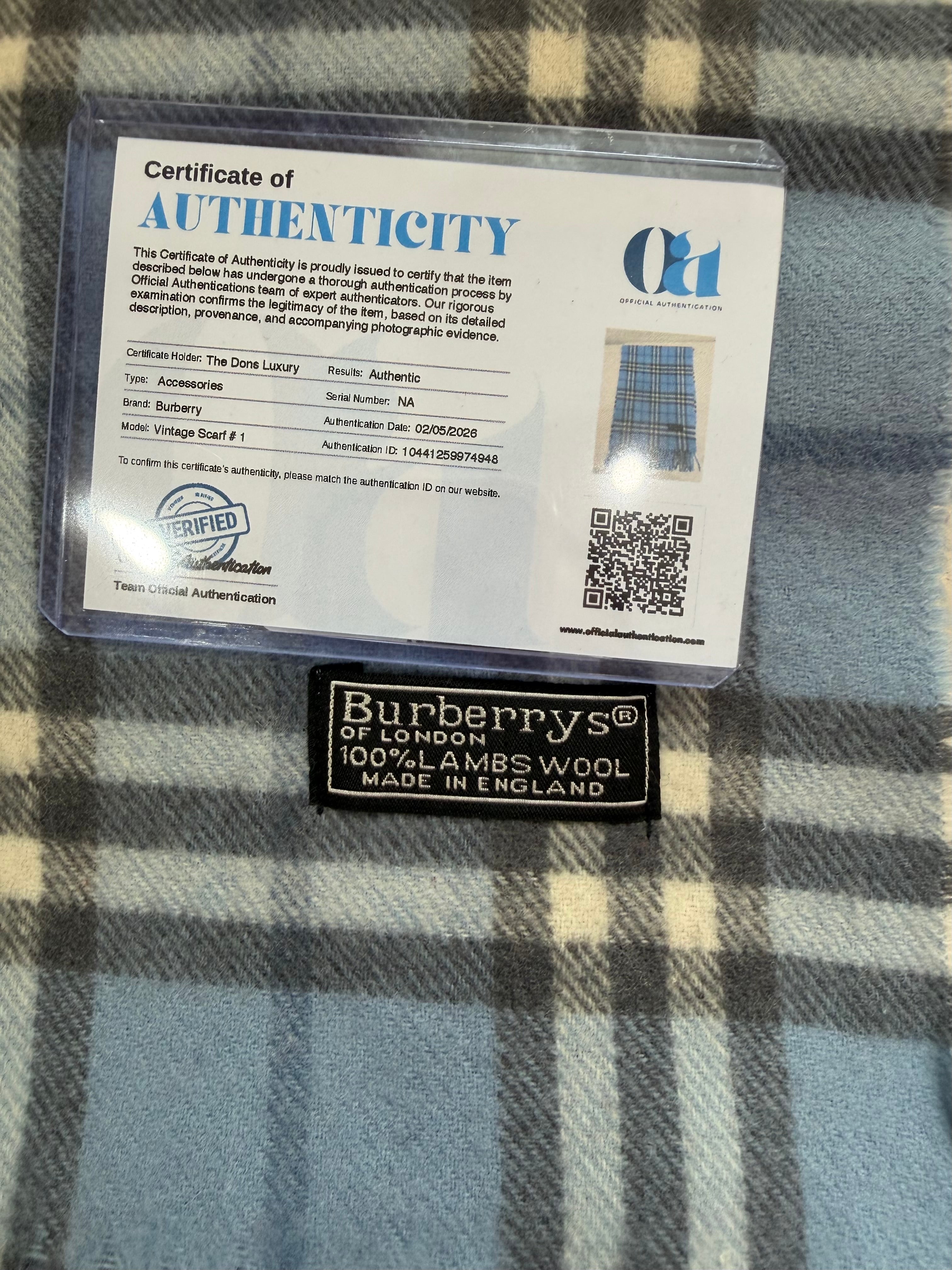 Burberry Vintage Blue Novacheck Lambswool Scarf