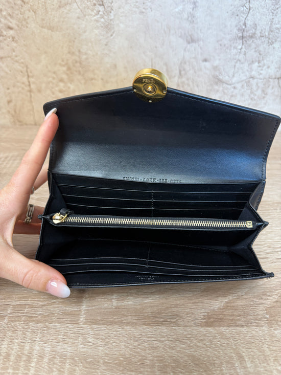 Fendi Black Leather Continental Long Wallet