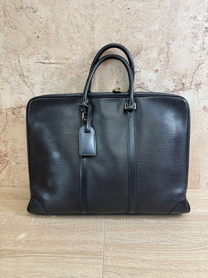 Louis Vuitton Black Epi Document Voyage Business Bag