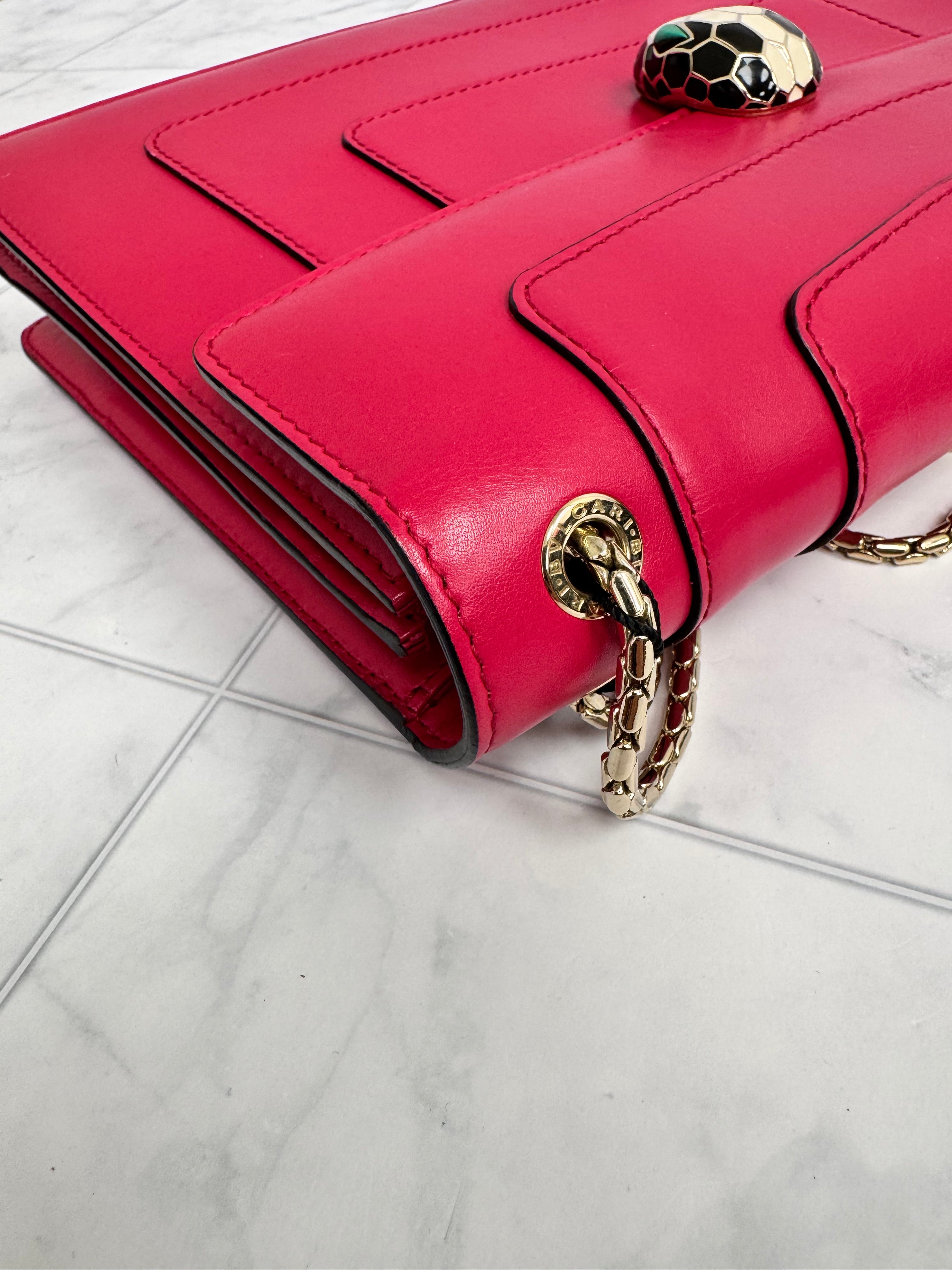 *DONS DROP* Bvlgari Pink Leather Medium Serpenti Forever Shoulder Bag