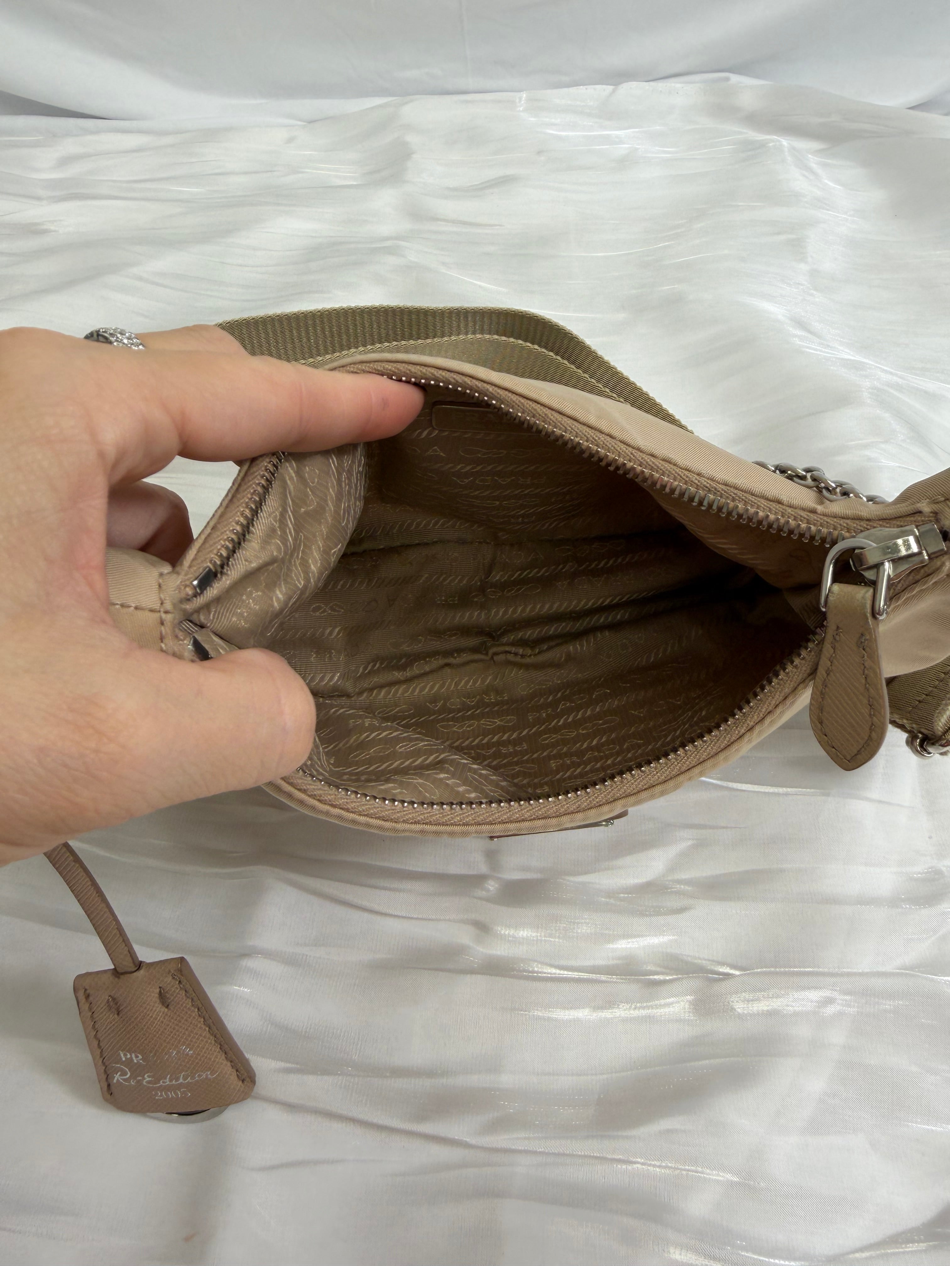 Prada Beige Nylon Re Edition 2005 Crossbody
