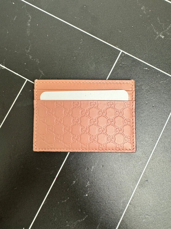 BRAND NEW Gucci Pink Microguccissima Card Holder