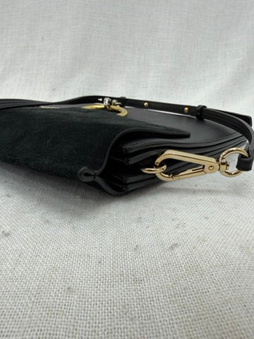 Chloe Black Leather & Suede Faye Crossbody Bag