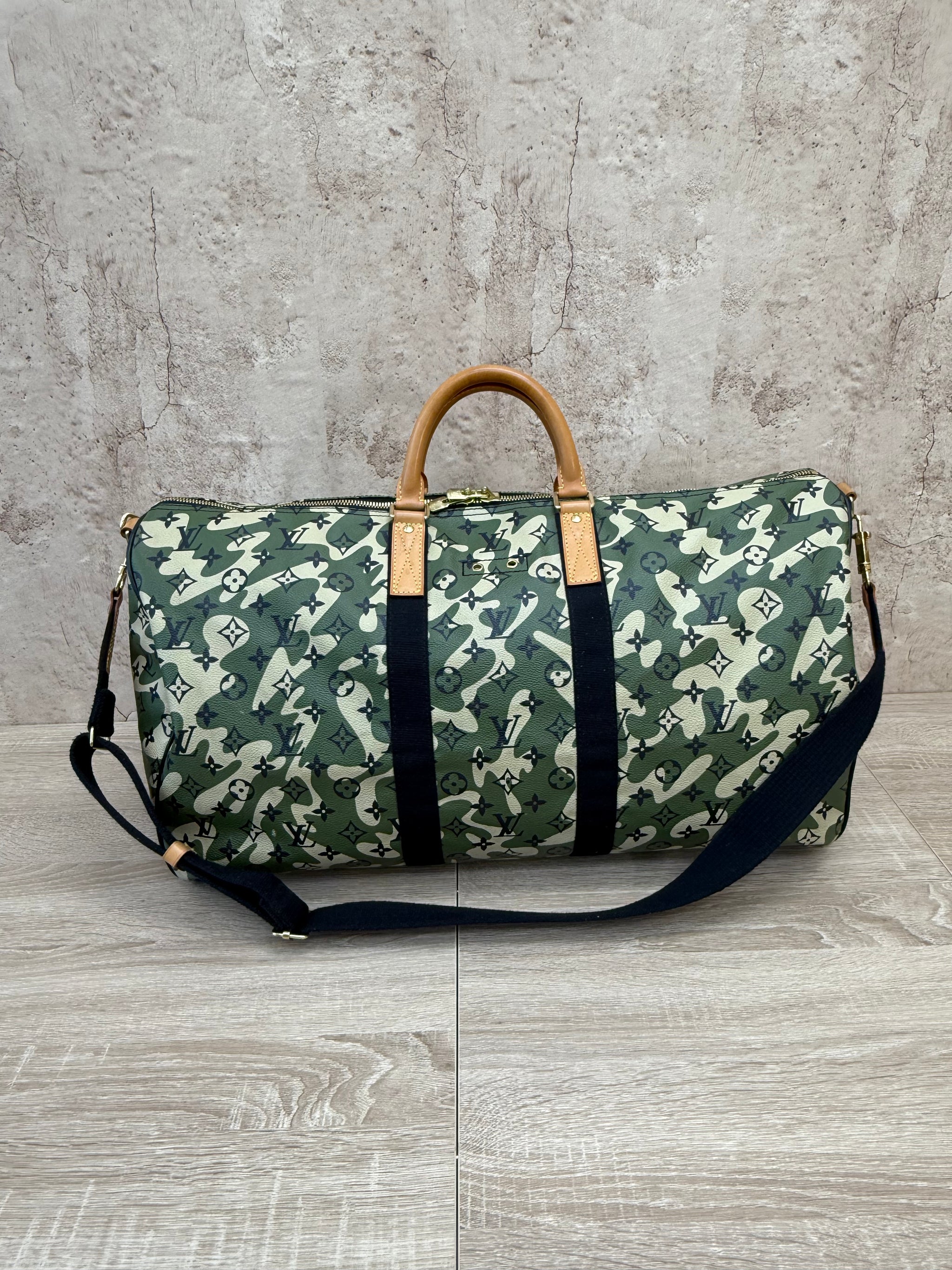 Louis Vuitton x Murakami Green Monogramouflage Keepall 55 Bandoulière