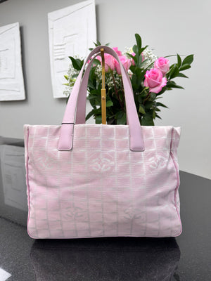 Chanel Pink Nylon Travel Line Tote Bag