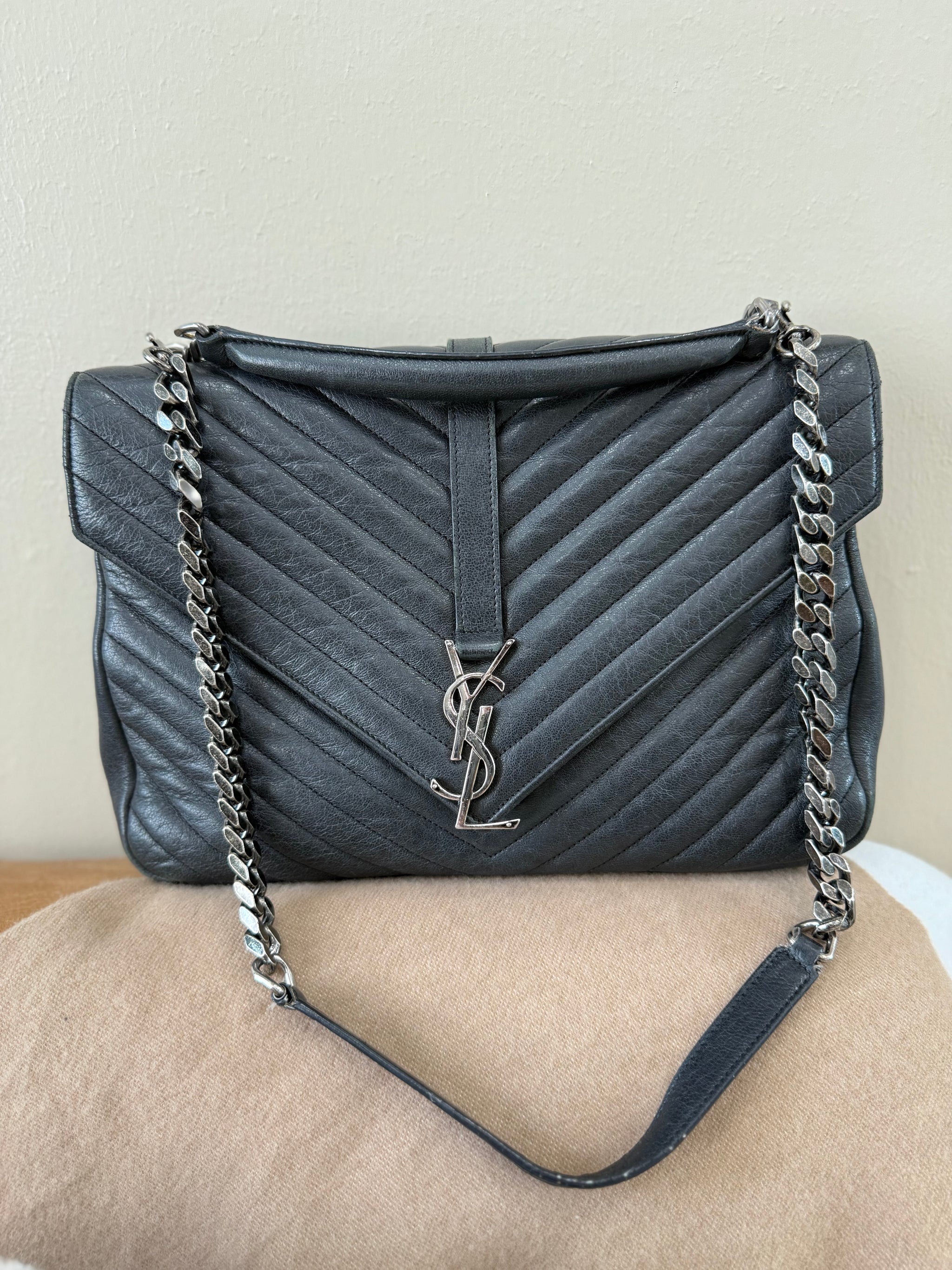 Saint Laurent YSL Black Leather Shoulder Bag