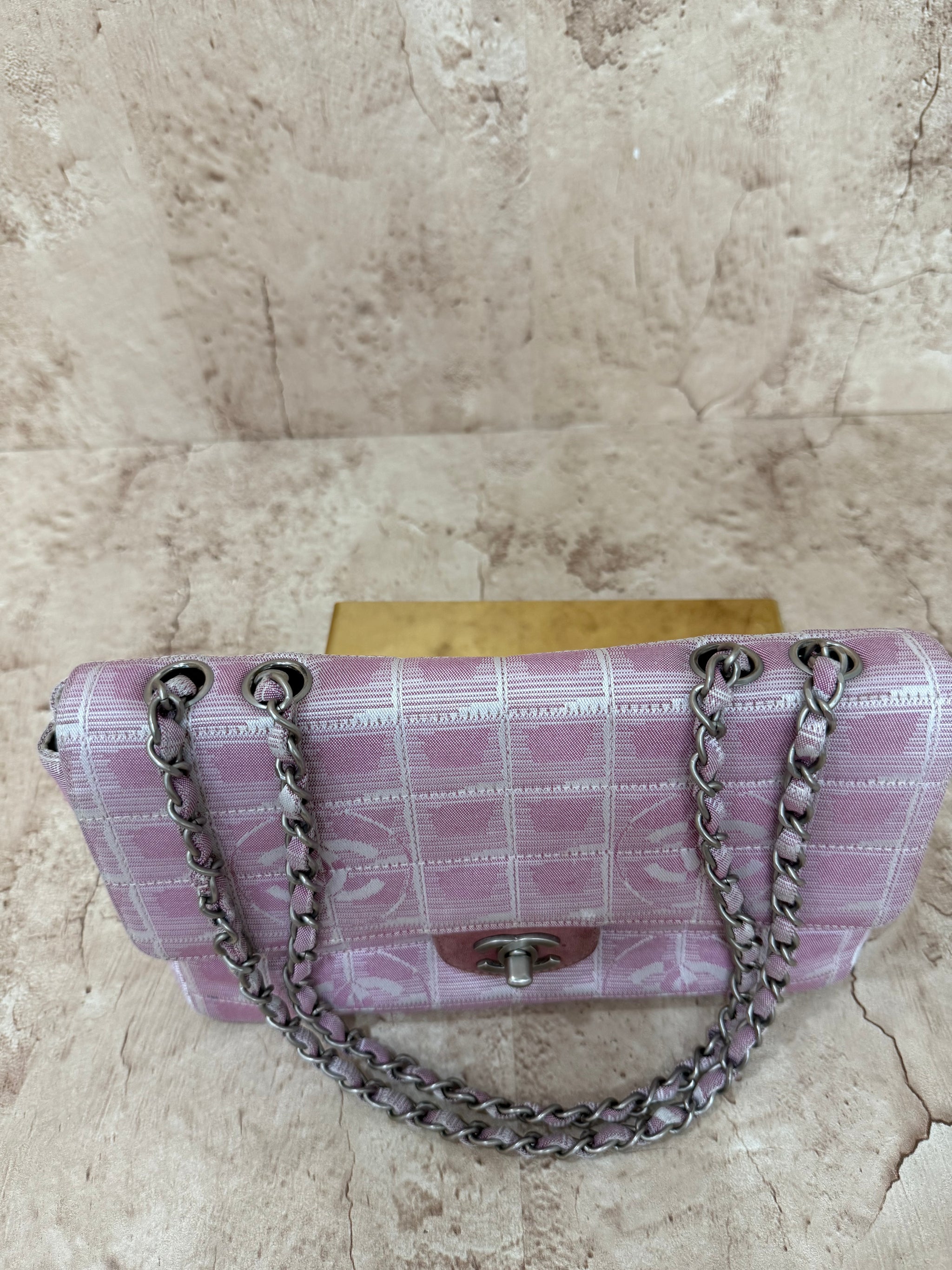 Chanel Pink Travel Line Medium Single Flap