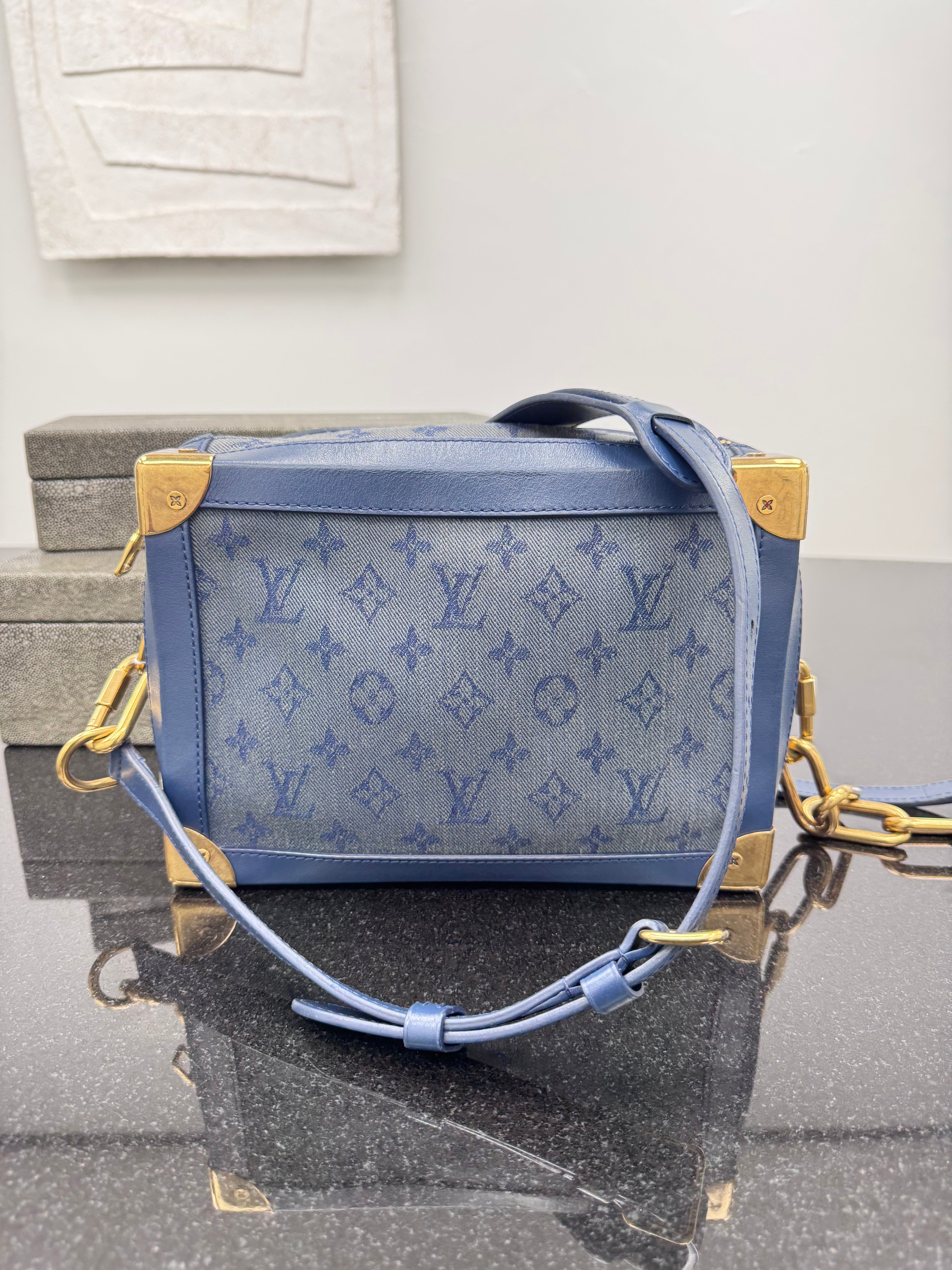 Louis Vuitton Blue Denim Monogram Soft Trunk