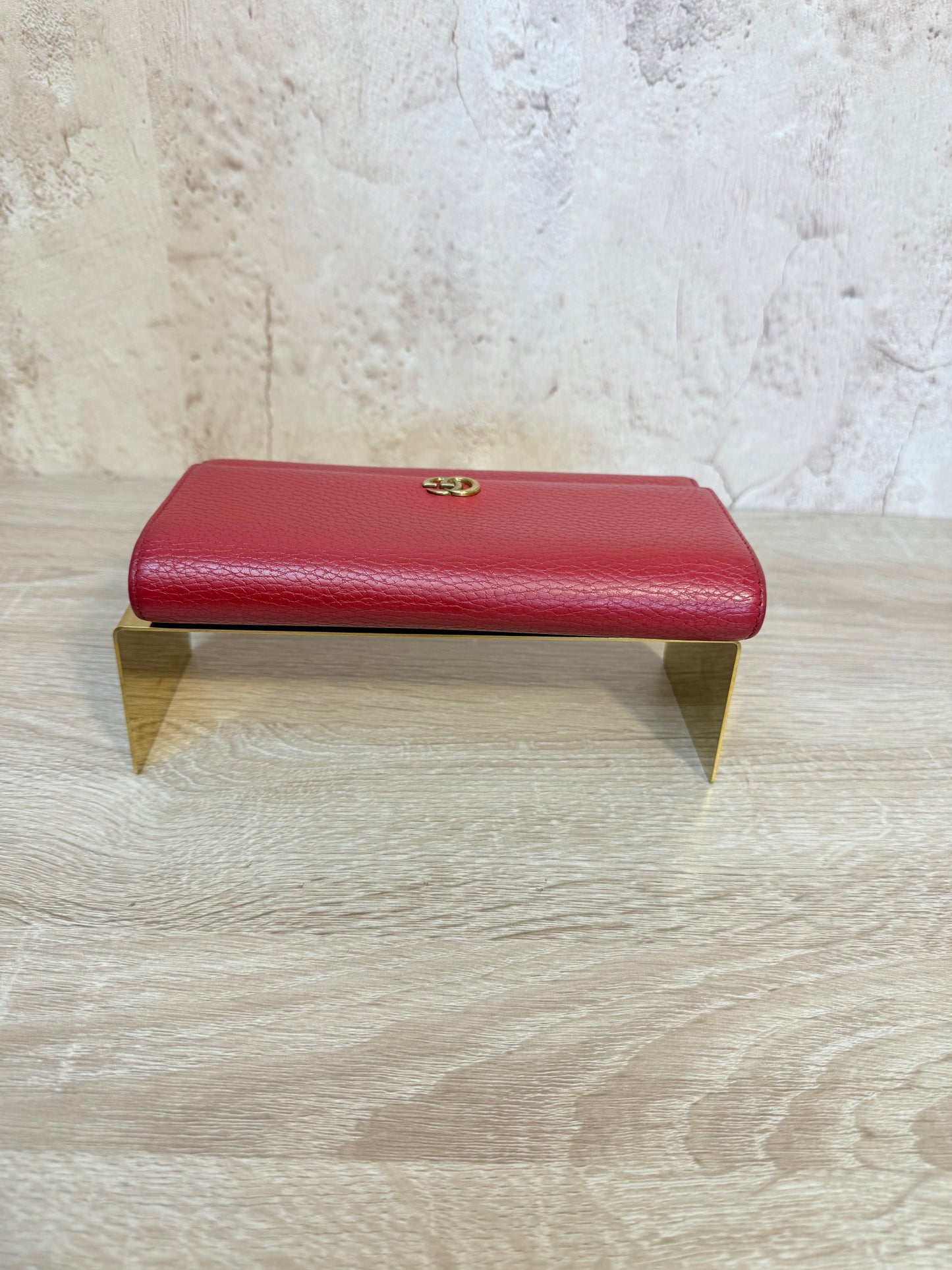 Gucci Red Leather Marmont Long Wallet