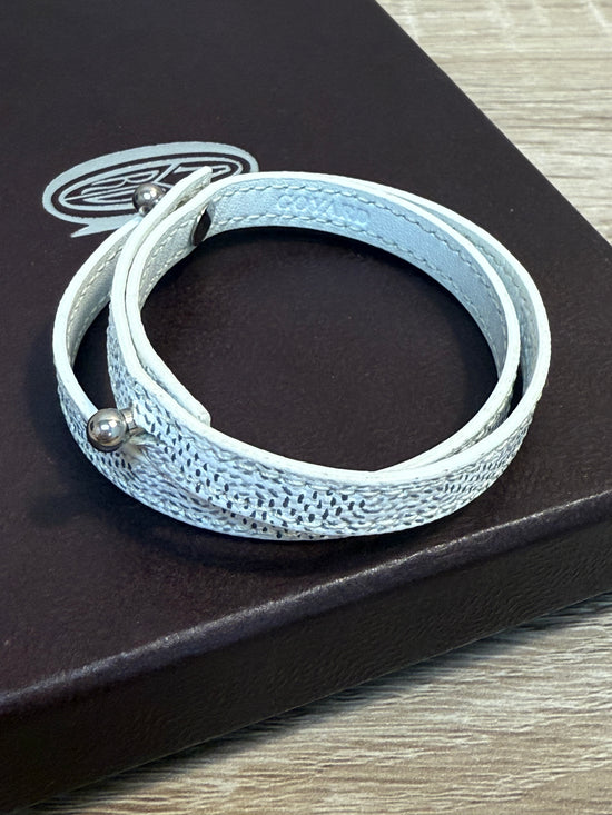 Goyard White Leather Double Wrap Bracelet