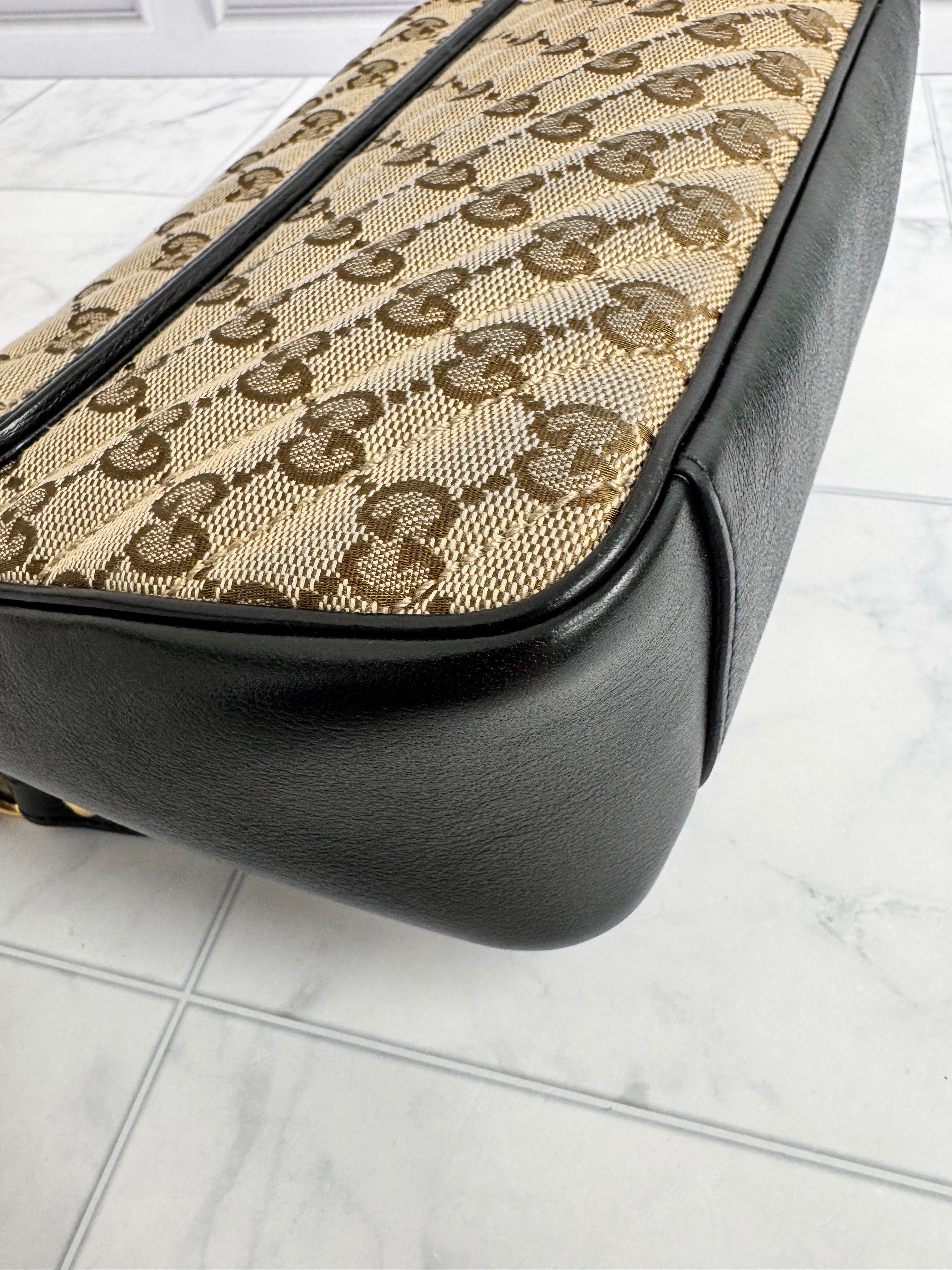 *DONS DROP* Gucci Brown Monogram Canvas GG Marmont Shoulder Bag