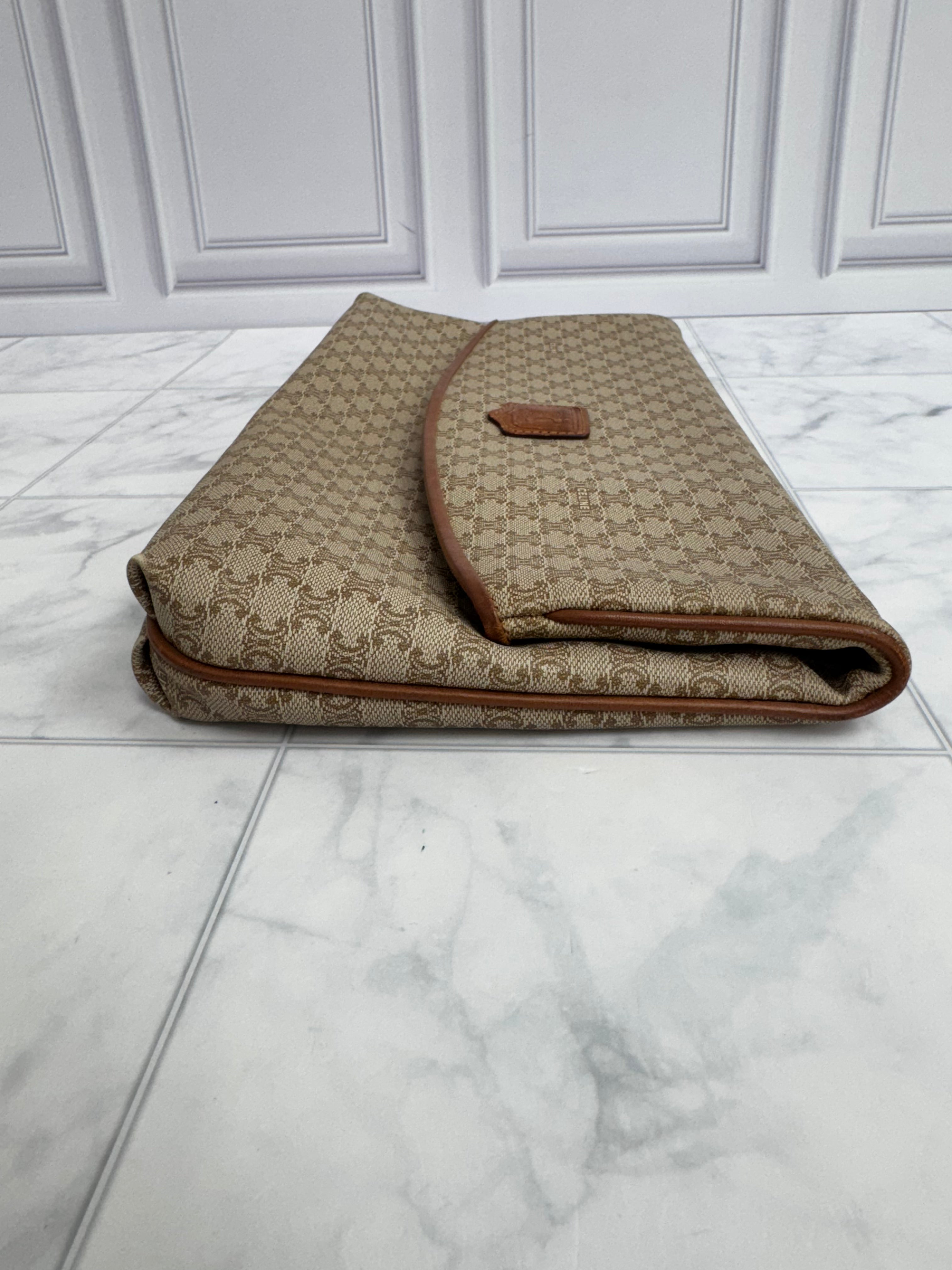 Celine Macadam Coated Canvas Clutch Bag